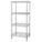 WIRE SHELVING UNIT, STARTER, 48 IN X 24 IN, 74 IN OVERALL H, 4 SHELVES, DRY, SILVER