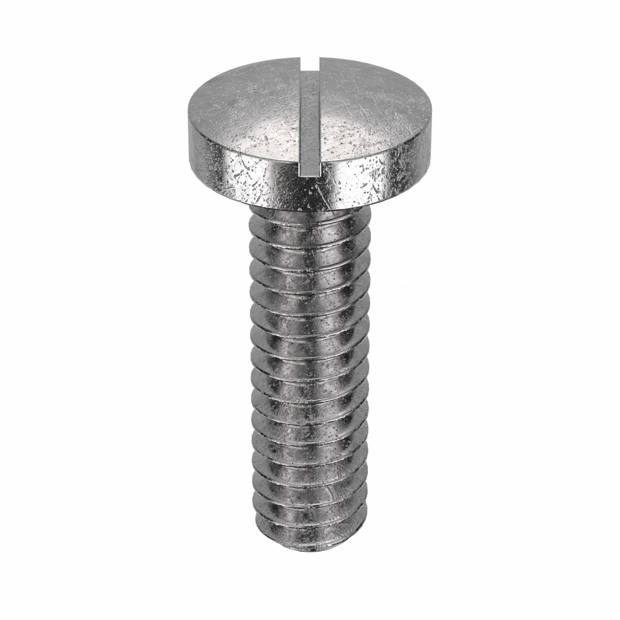Machine Screw: #2-56 Thread Size, 5/16 in Lg, 18-8, Stainless Steel, Plain, Pan, Slotted, 100 PK