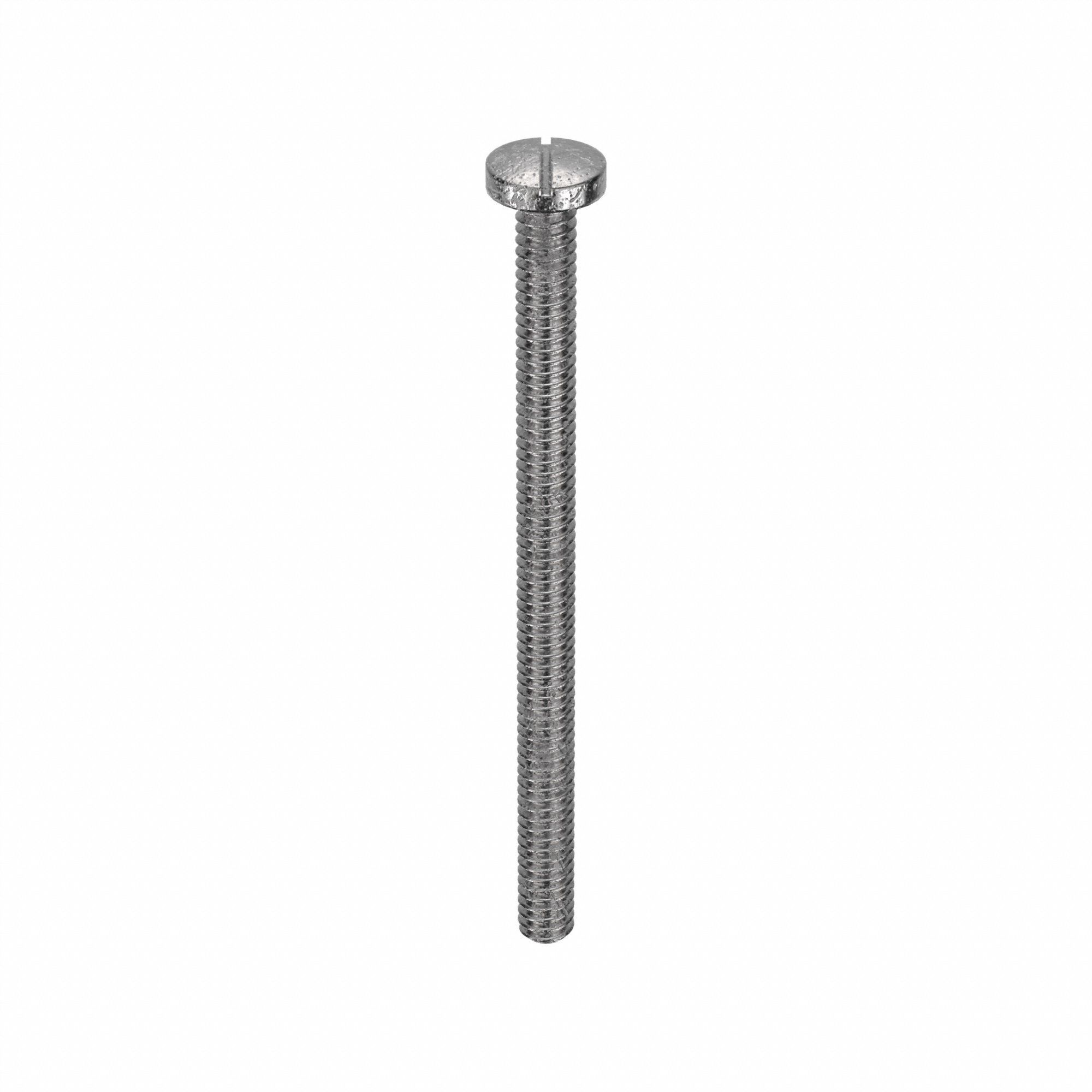 Machine Screw: 1/4"-20 Thread Size, 1 1/2 in Lg, 316, Stainless Steel, Passivated, Pan, 50 PK