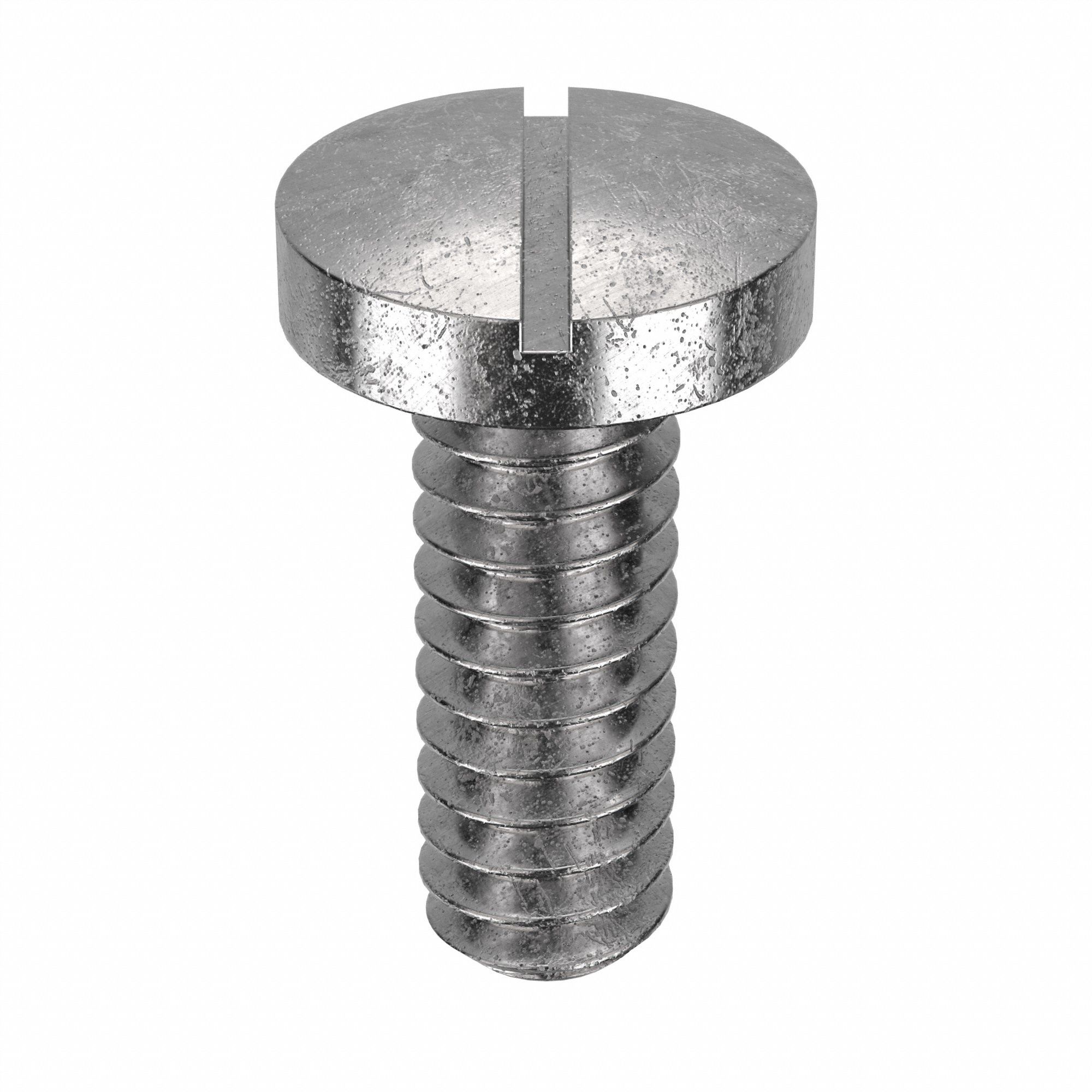 MACHINE SCREW, #4-40 THREAD, 5/16 IN L, 18-8 SS, PLAIN FINISH, PAN, SLOTTED, 100 PK