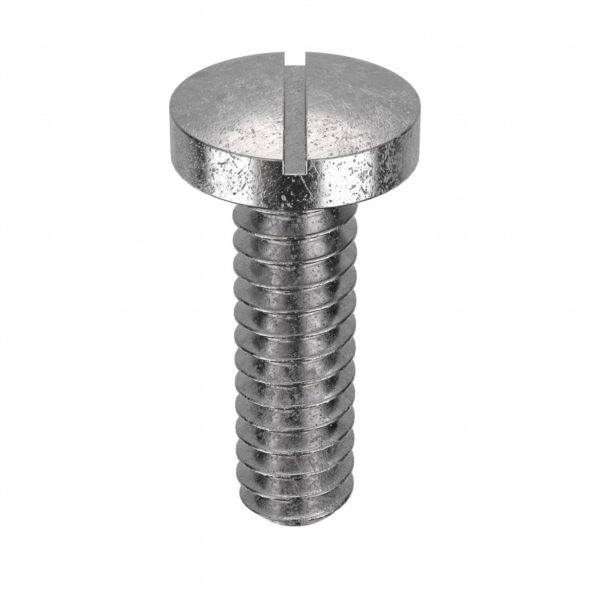 MACHINE SCREW, #4-40 THREAD, ⅜ IN L, 18-8 SS, PLAIN FINISH, PAN, SLOTTED, INCH, 100 PK
