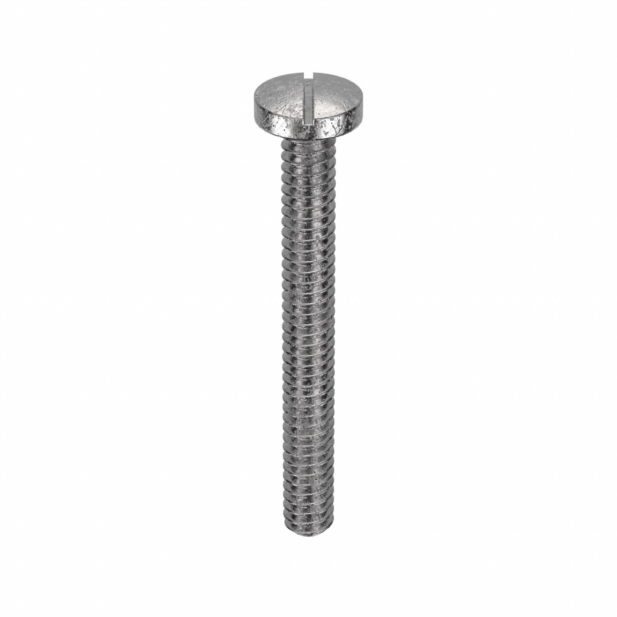MACHINE SCREW, #4-40 THREAD, 1 IN L, 18-8 SS, PLAIN FINISH, PAN, SLOTTED, INCH, 100 PK