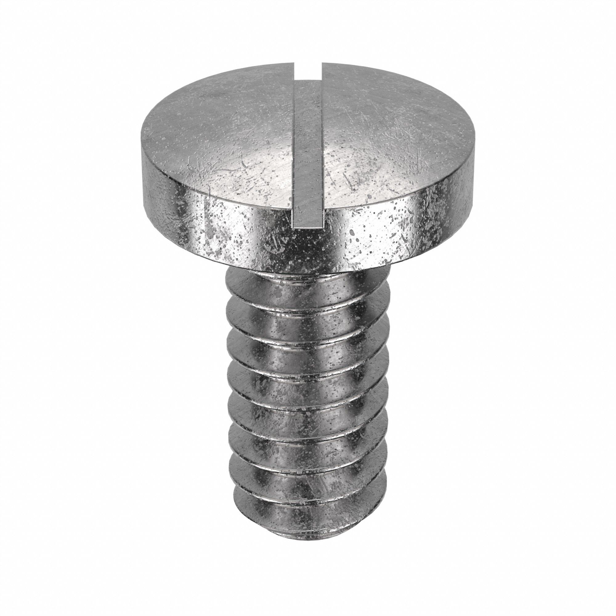 Machine Screw: #6-32 Thread Size, 5/16 in Lg, 18-8, Stainless Steel, Plain, Pan, Slotted, 100 PK