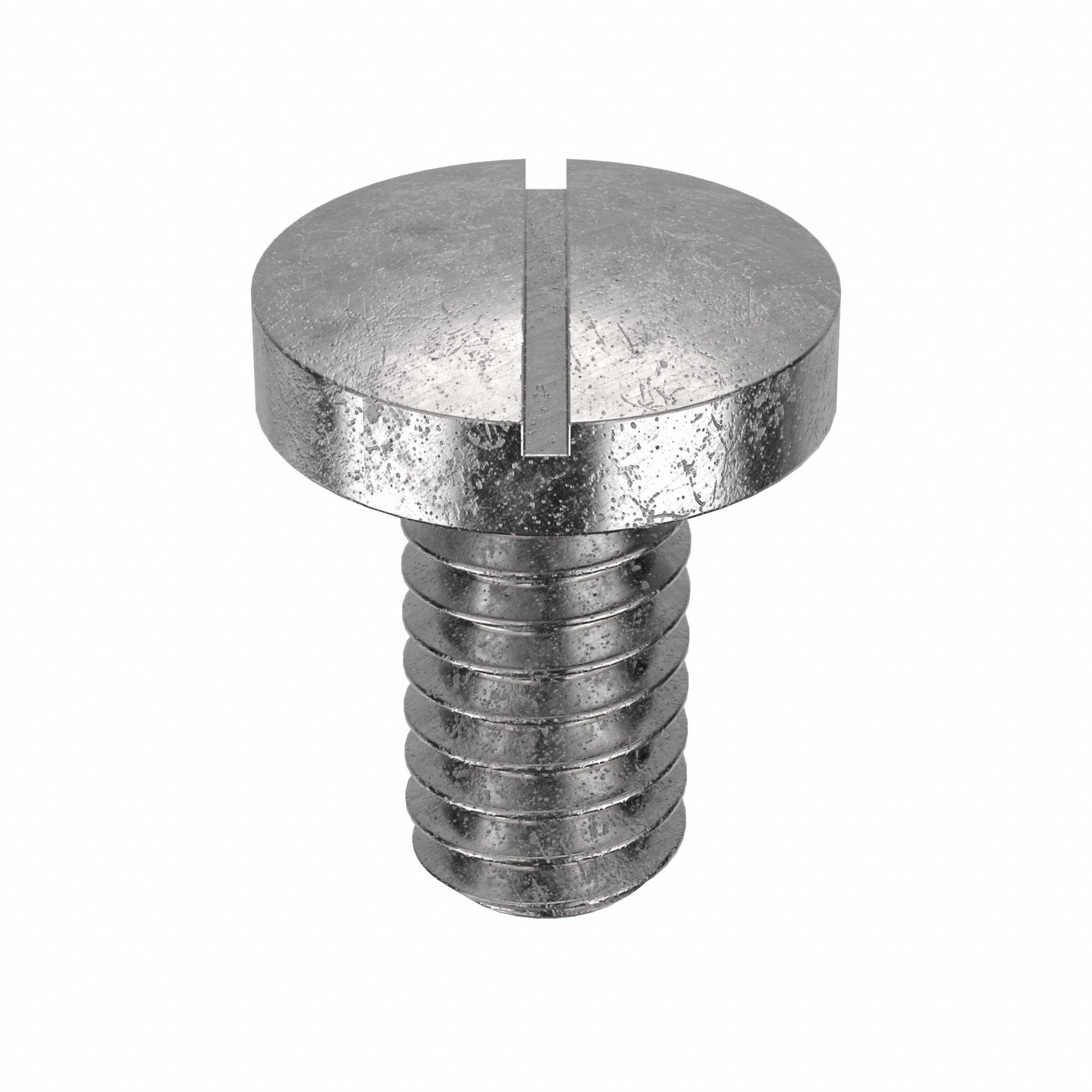 Machine Screw: #8-32 Thread Size, 5/16 in Lg, 18-8, Stainless Steel, Plain, Pan, Slotted, 100 PK
