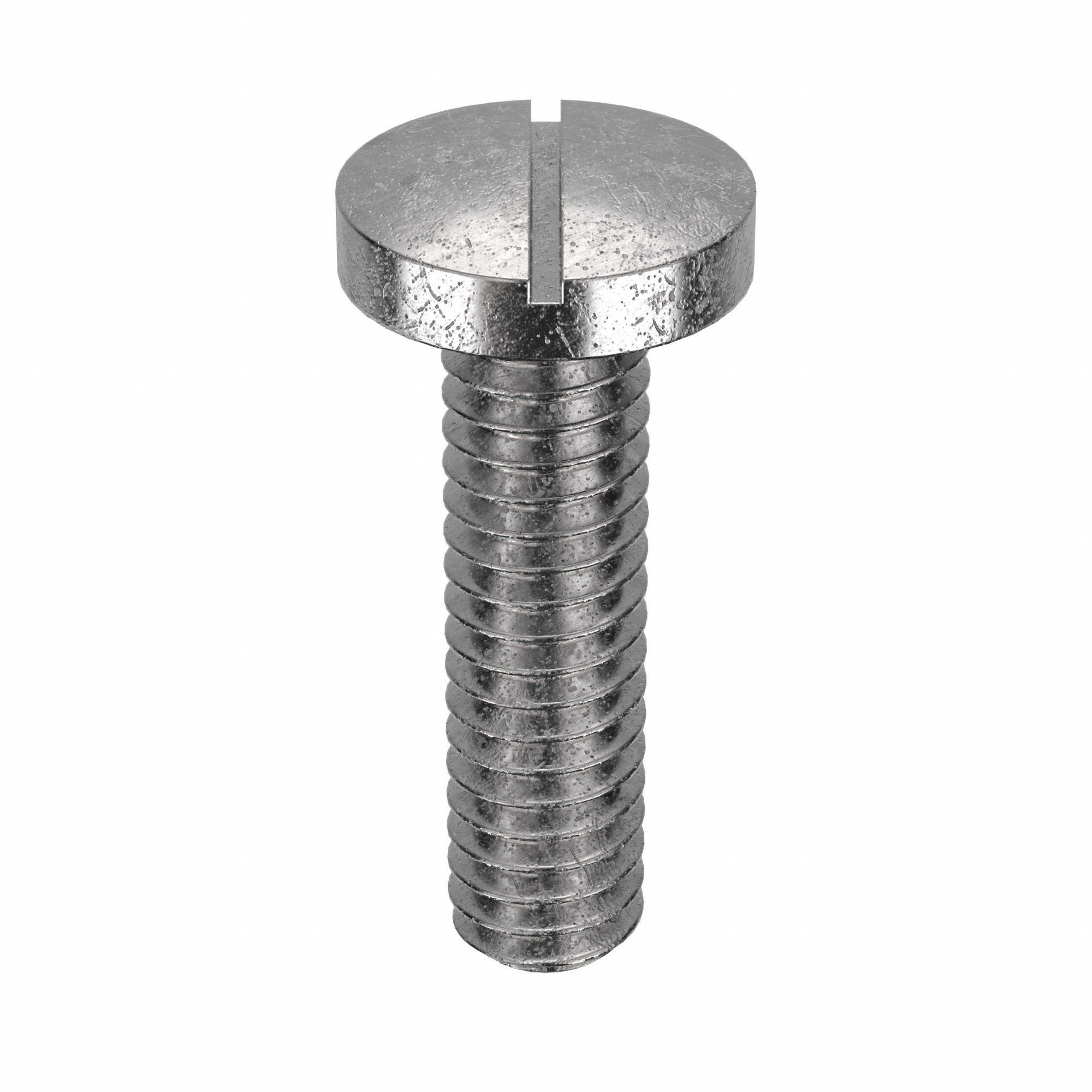Machine Screw: #8-32 Thread Size, 5/8 in Lg, 18-8, Stainless Steel, Plain, Pan, Slotted, 100 PK