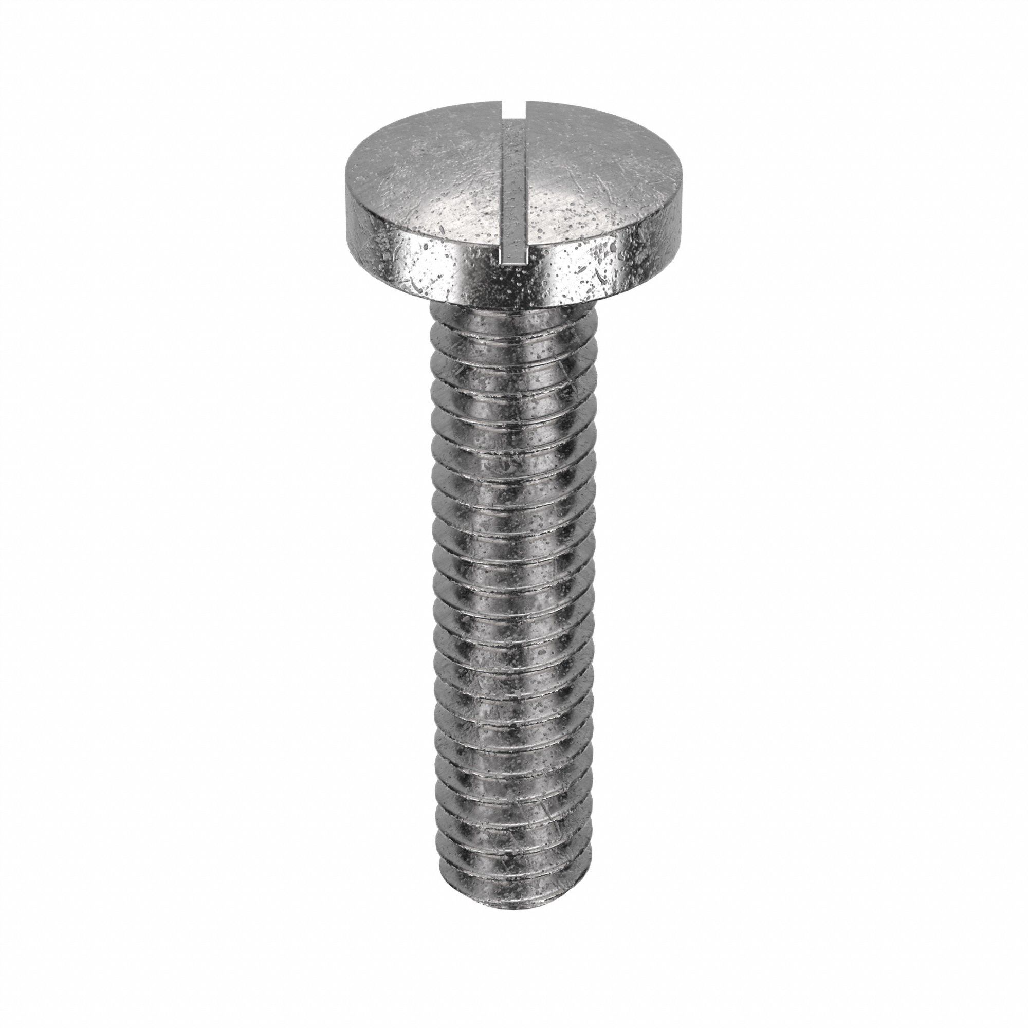 Machine Screw: #8-32 Thread Size, 3/4 in Lg, 18-8, Stainless Steel, Plain, Pan, Slotted, 100 PK