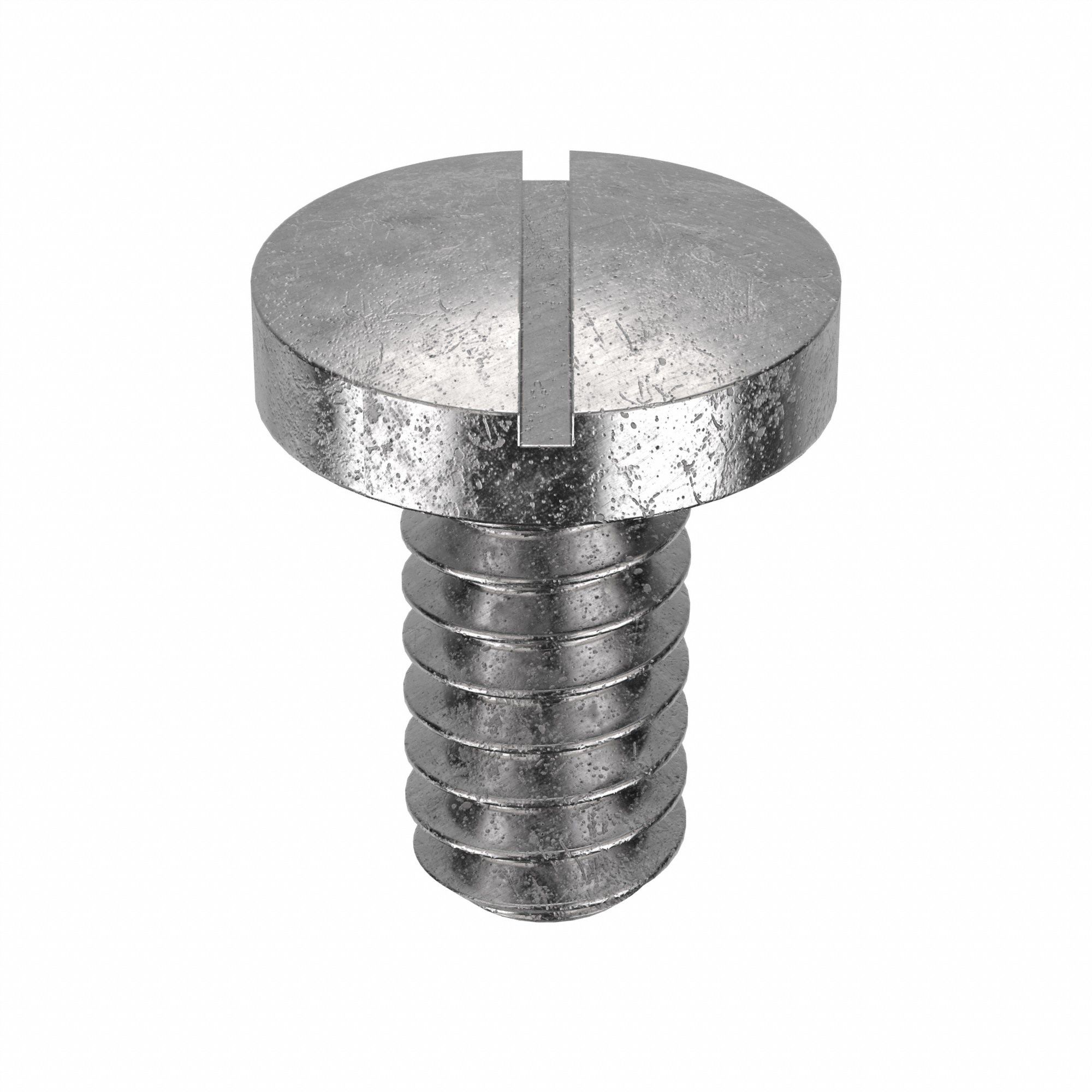 Machine Screw: #10-24 Thread Size, 3/8 in Lg, 18-8, Stainless Steel, Plain, Pan, Slotted, 100 PK