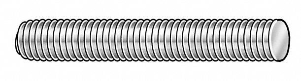 4REH1 - Threaded Stud 304 SS 1/2-13x1-1/2 PK10