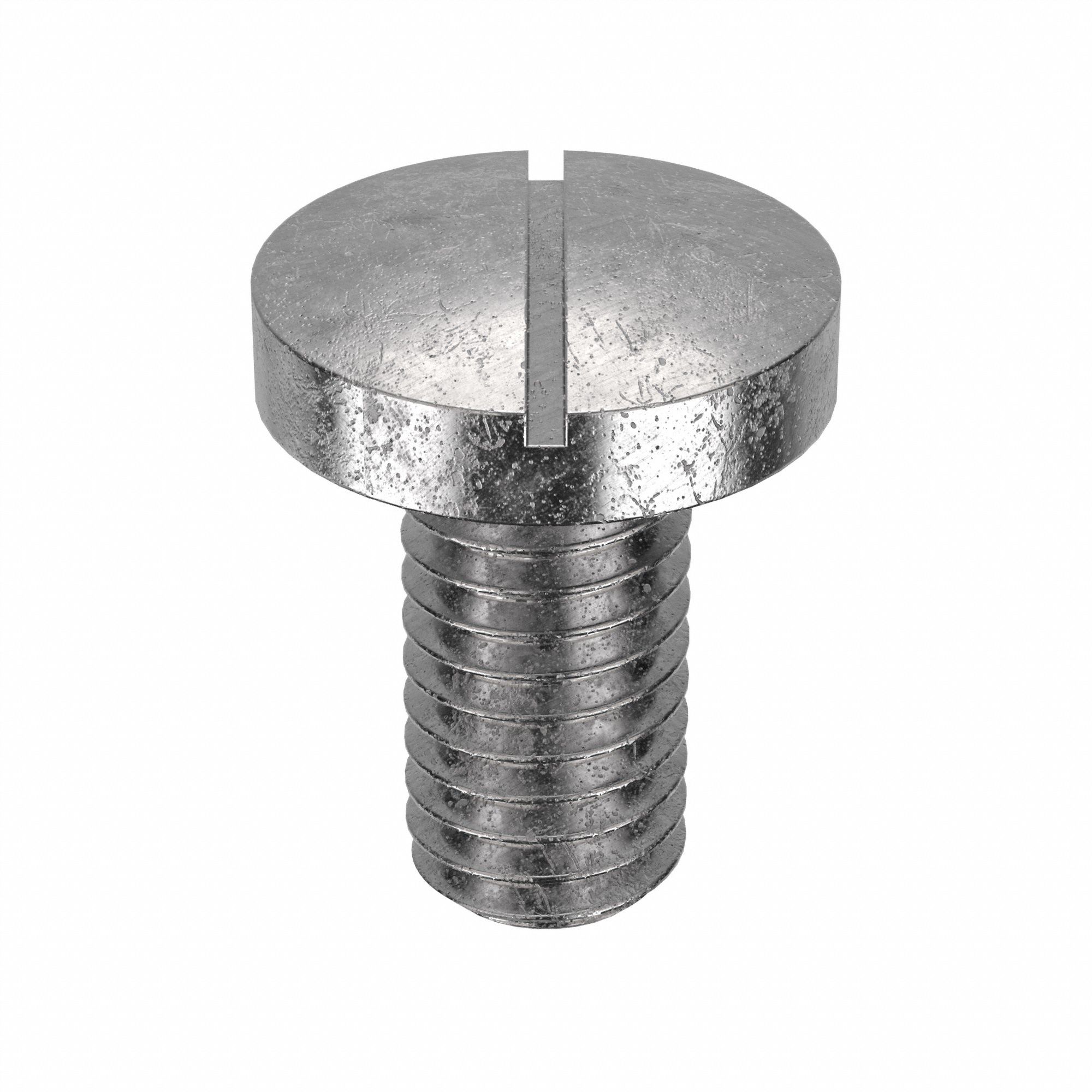 Machine Screw: #10-32 Thread Size, 3/8 in Lg, Stainless Steel, Plain, Pan, Slotted, 100 PK