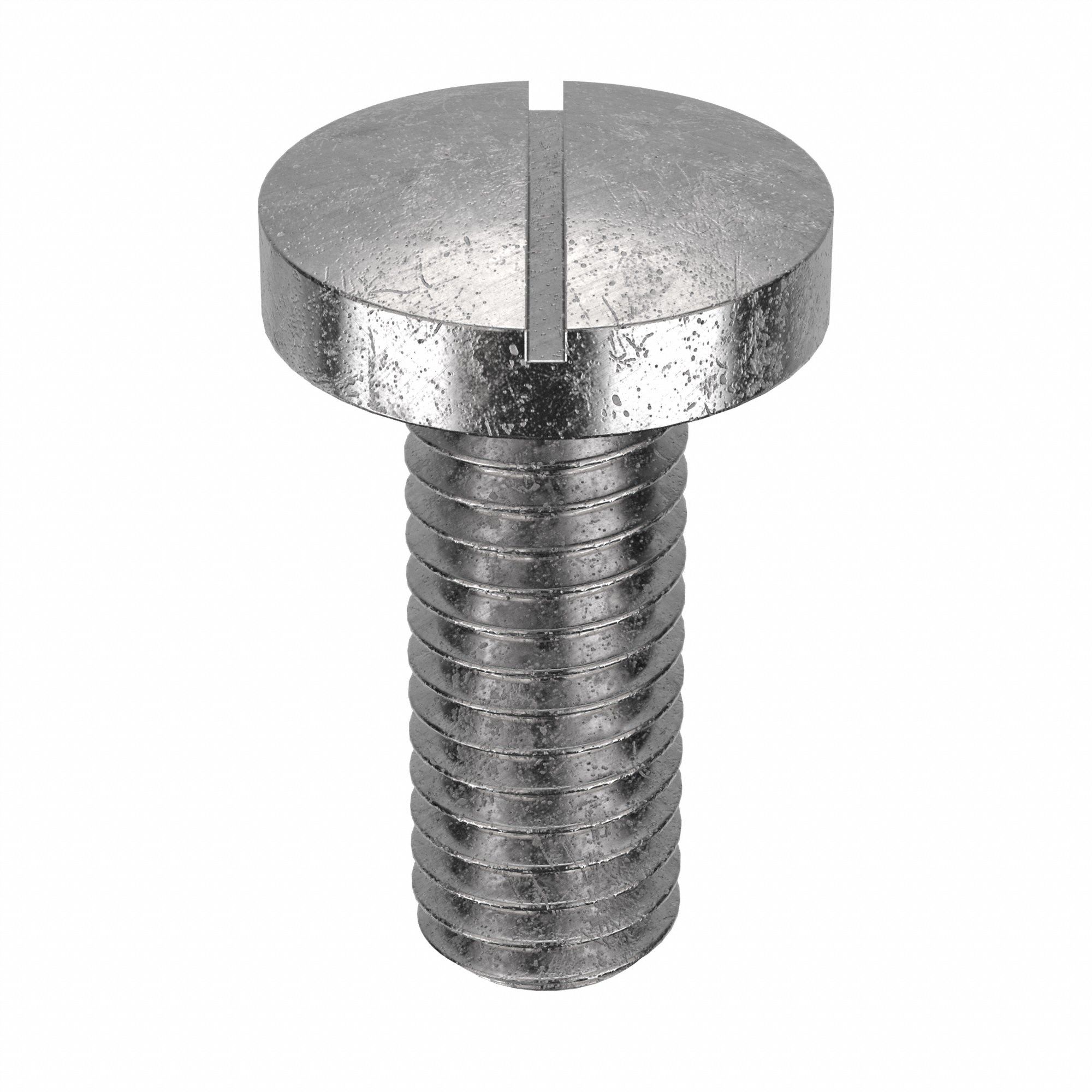 Machine Screw: #10-32 Thread Size, 1/2 in Lg, Stainless Steel, Plain, Pan, Slotted, 100 PK
