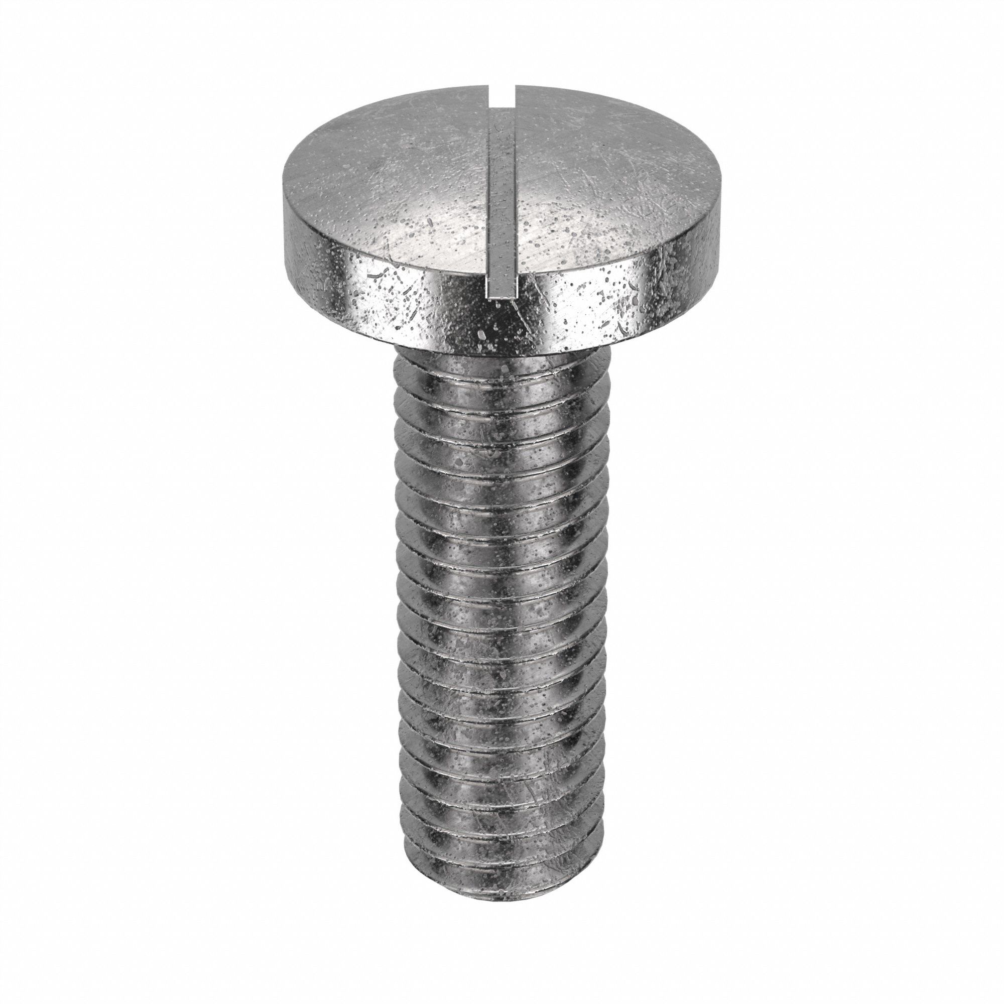Machine Screw: #10-32 Thread Size, 5/8 in Lg, Stainless Steel, Plain, Pan, Slotted, 100 PK