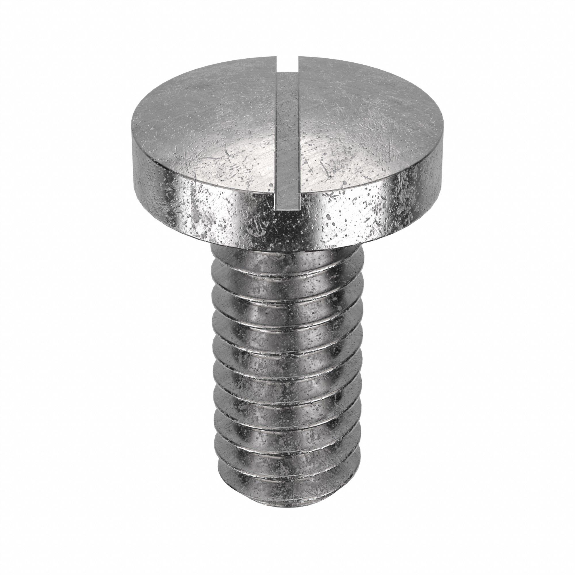 Machine Screw: #12-24 Thread Size, 1/2 in Lg, 18-8, Stainless Steel, Plain, Pan, Slotted, 100 PK