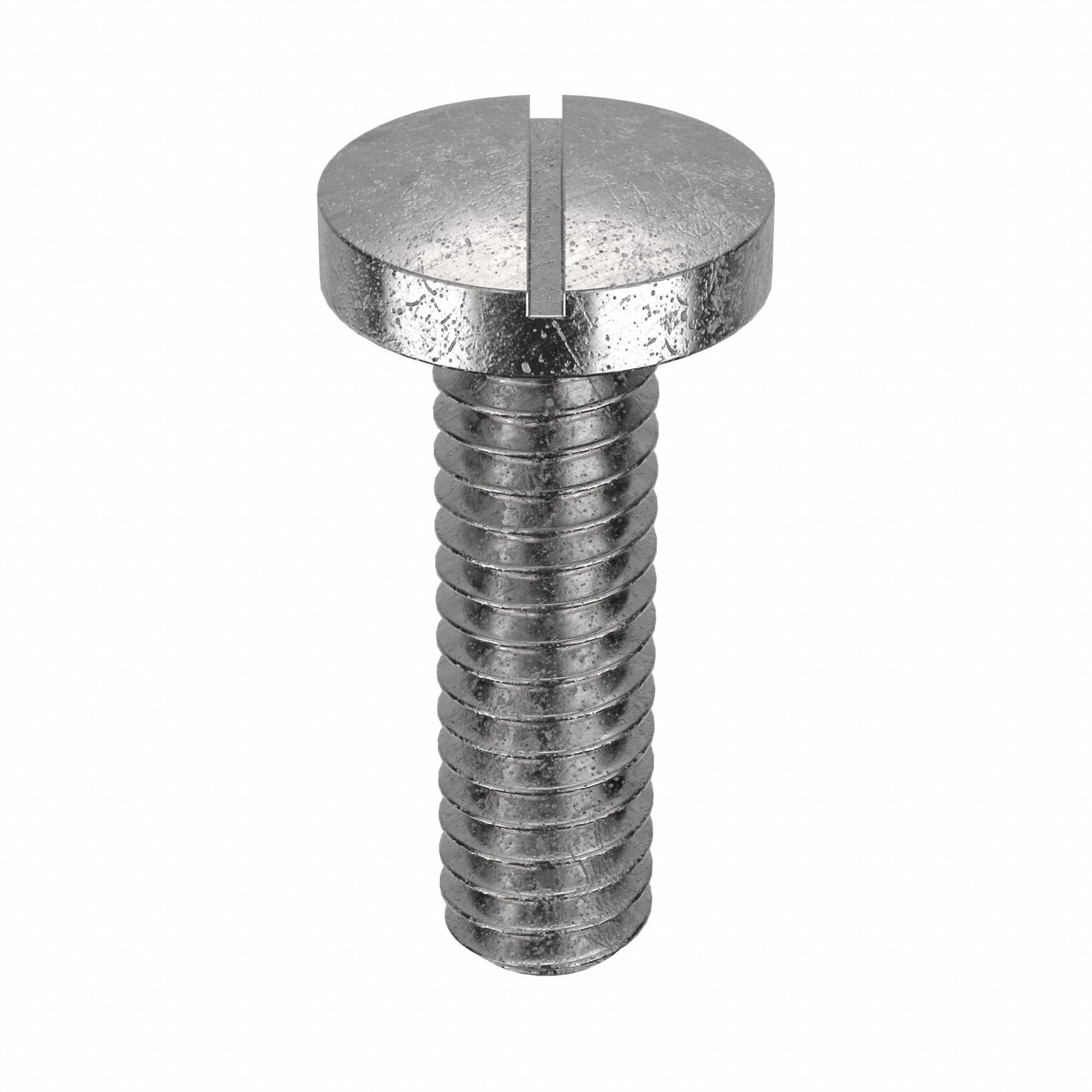 Machine Screw: #12-24 Thread Size, 3/4 in Lg, 18-8, Stainless Steel, Plain, Pan, Slotted, 100 PK