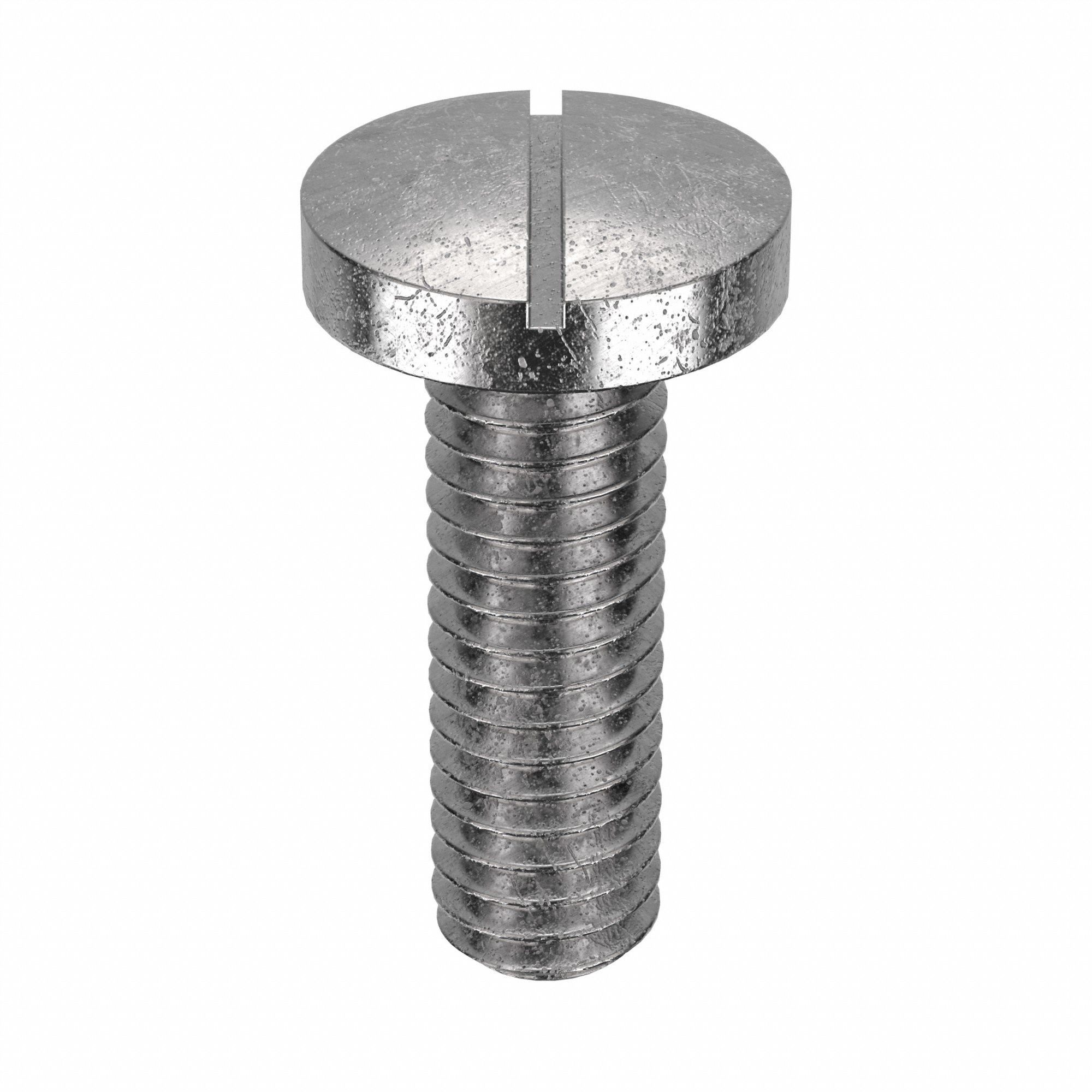 Machine Screw: 5/16"-18 Thread Size, 1 in Lg, 18-8, Stainless Steel, Plain, Pan, Slotted, 25 PK