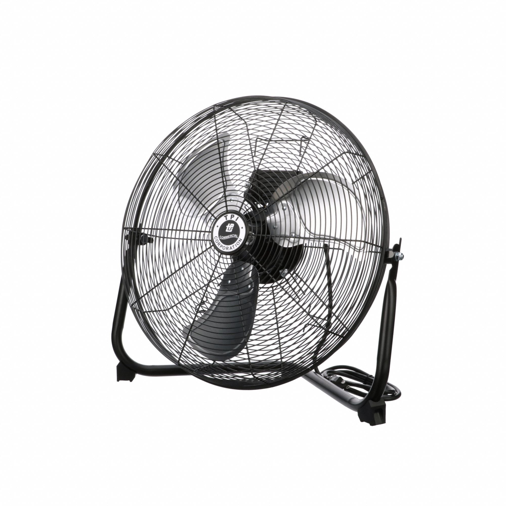 Portable Fan: 18 in Blade Dia, Non-Oscillating, 3 Speeds, 21 1/2 in Ht, 22 in Wd