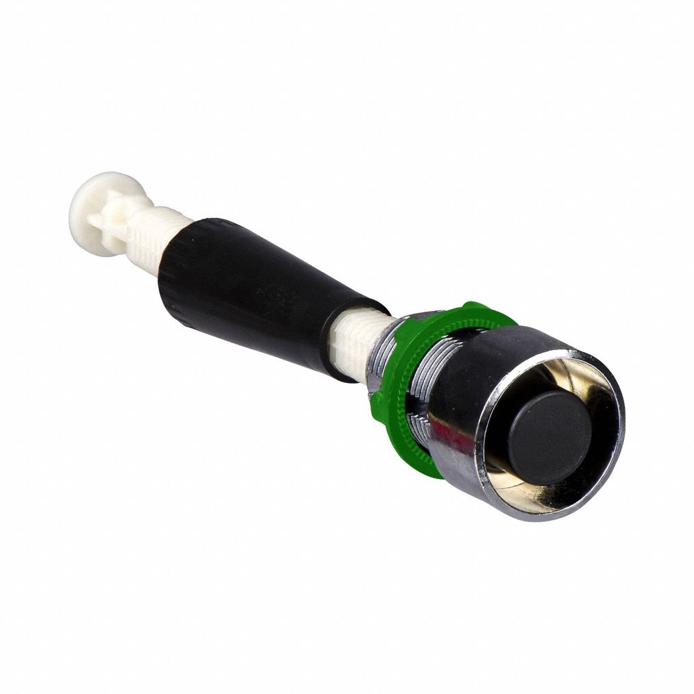 Push Button: Black, 22 mm Mounting Size, Metallic, Momentary
