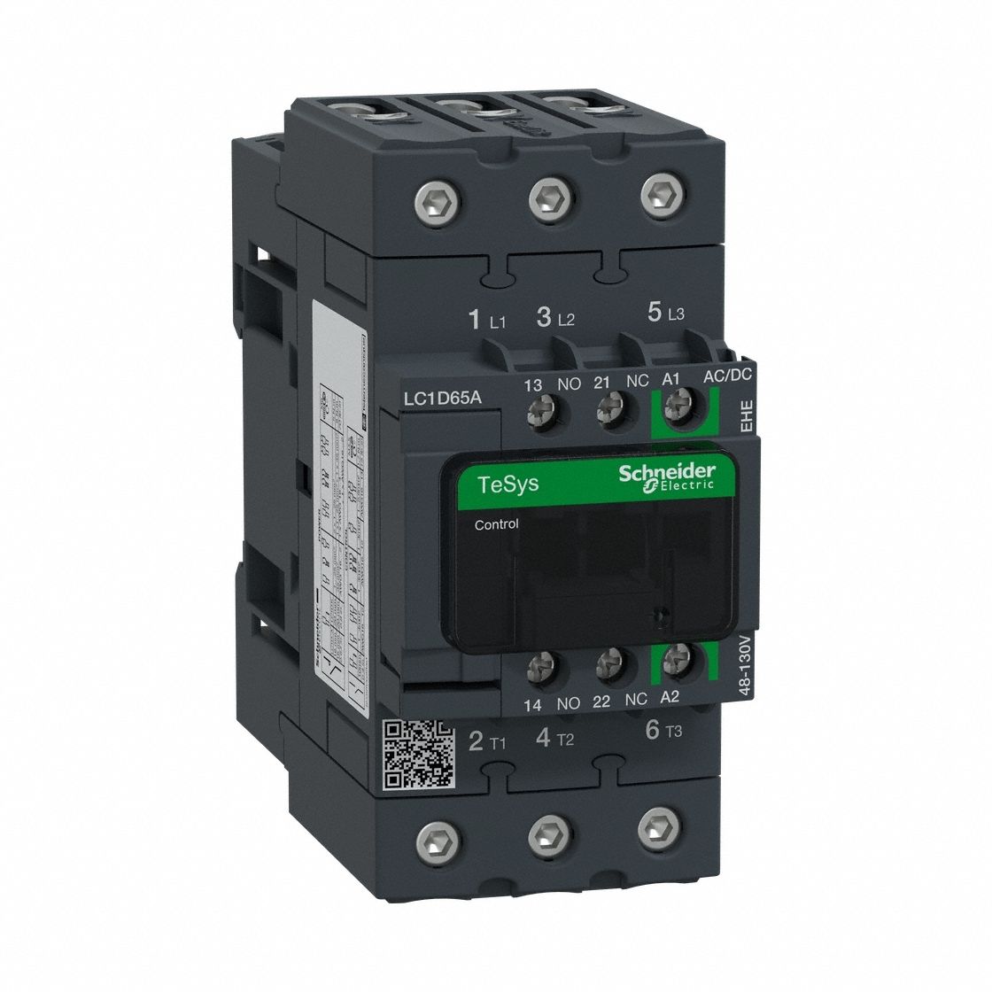 IEC Magnetic Contactor: Non-Reversing, 3 Poles, 3NO Contacts, 65 A, 120V AC/48V AC Coil