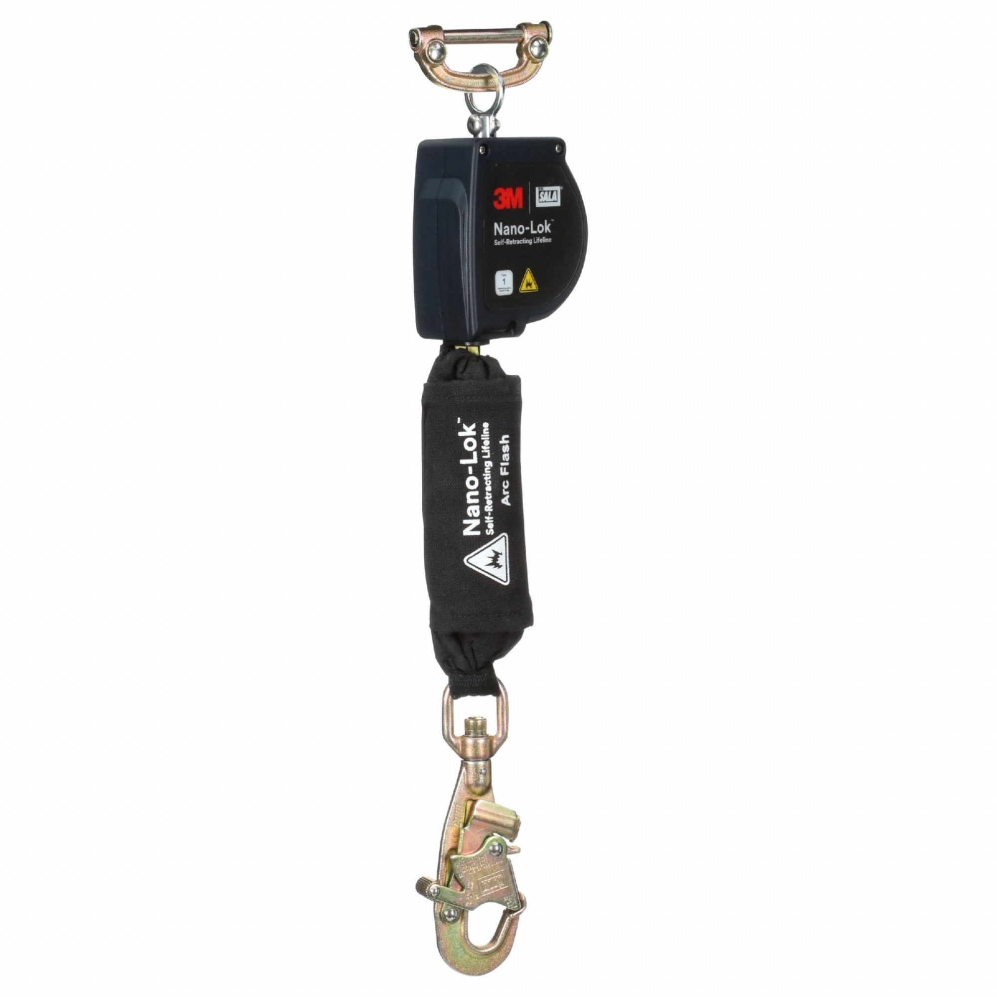 Self-Retracting Lifeline: Snap Hook Anchor, Harness Steel Quick-Connect, 8 ft Line