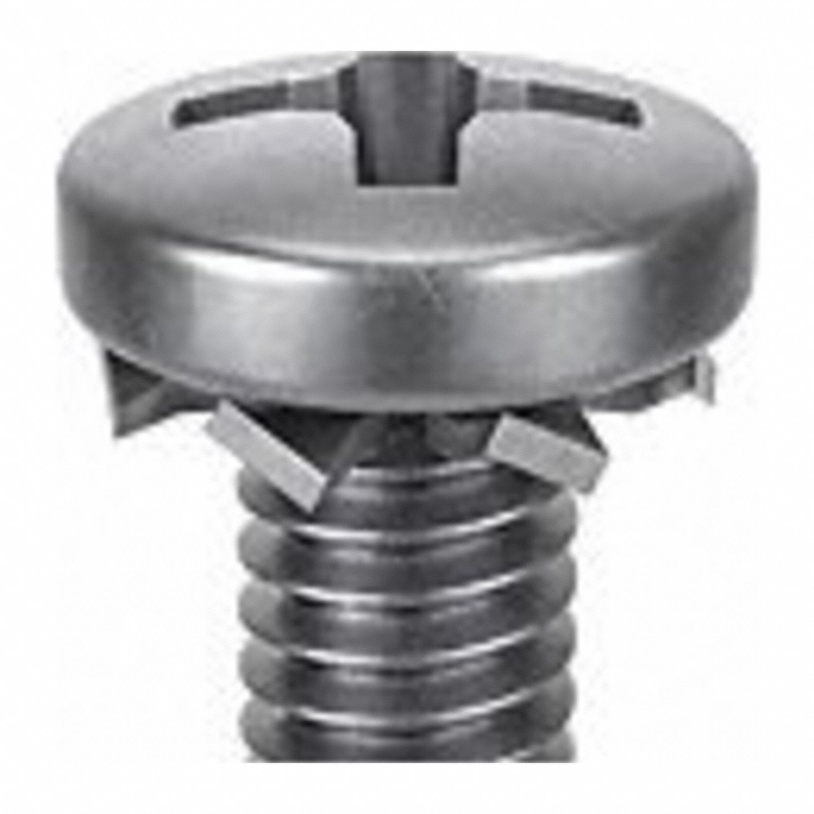 SEMS Screw: External Tooth, M2.5x0.45 Thread Size, 12 mm Lg, Stainless Steel, Passivated, Pan, 10 PK