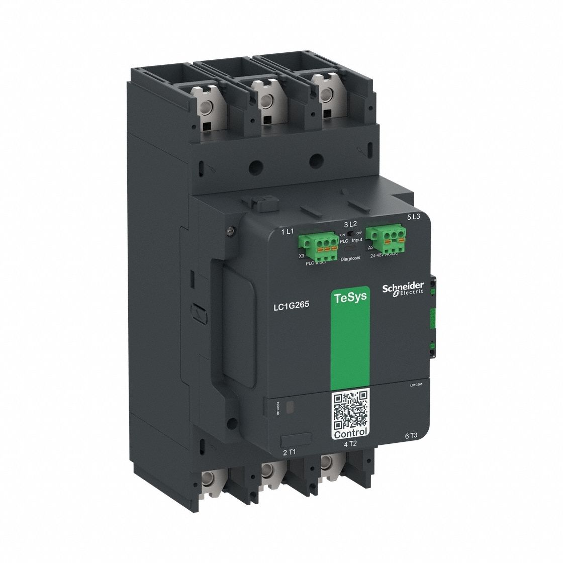 Contactor: 3 Poles, 3NO Contacts, 265 A, 120V AC/48V AC Coil, 1NO/1NC