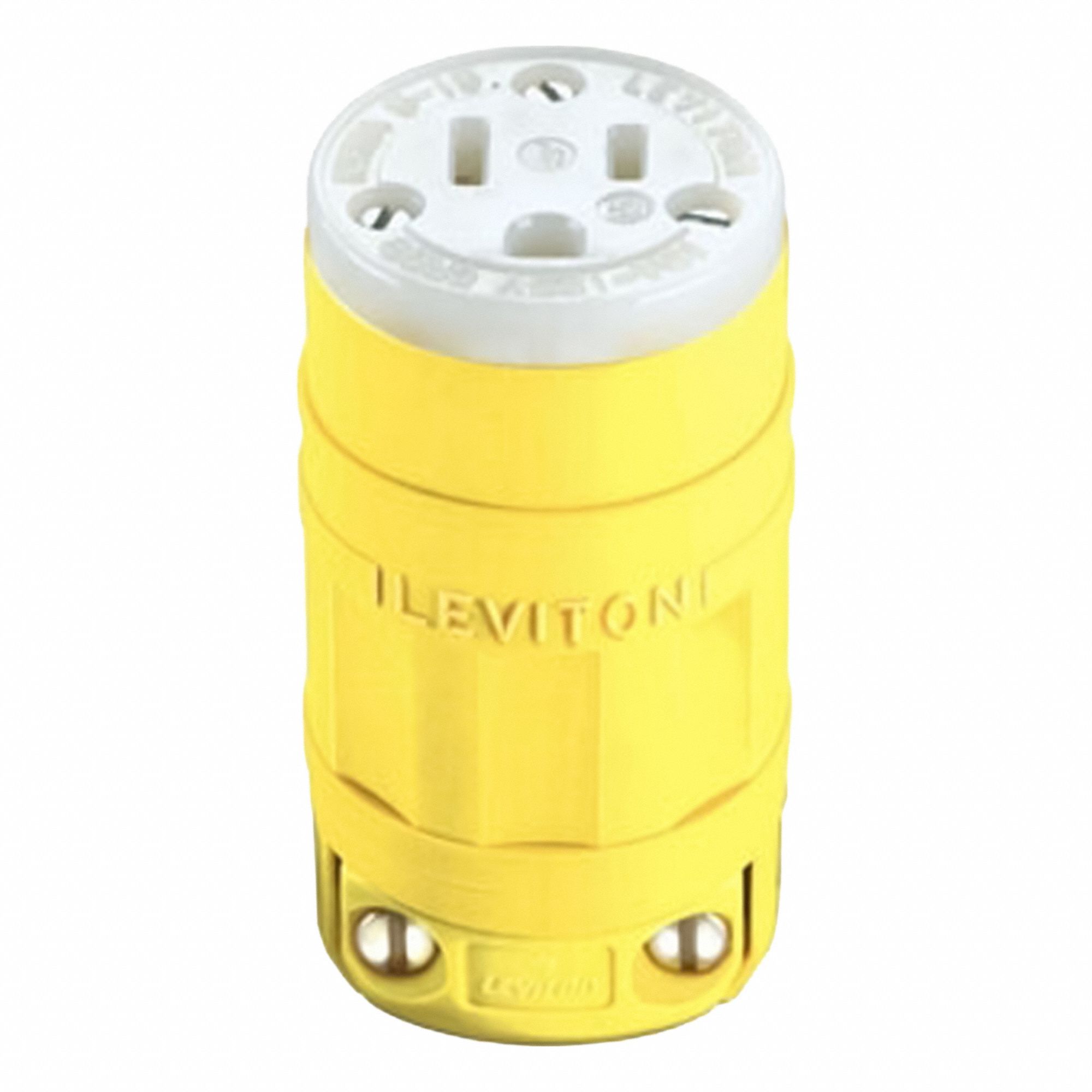 Straight Blade Connector: 5-15R, 15 A, 125V AC, 2 Poles, Yellow, Screw Terminals