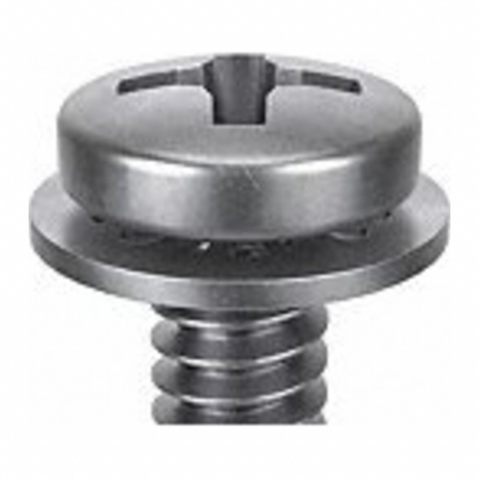 SEMS Screw: Internal Tooth, #4-40 Thread Size, 7/8 in Lg, Stainless Steel, Passivated, Pan, 25 PK