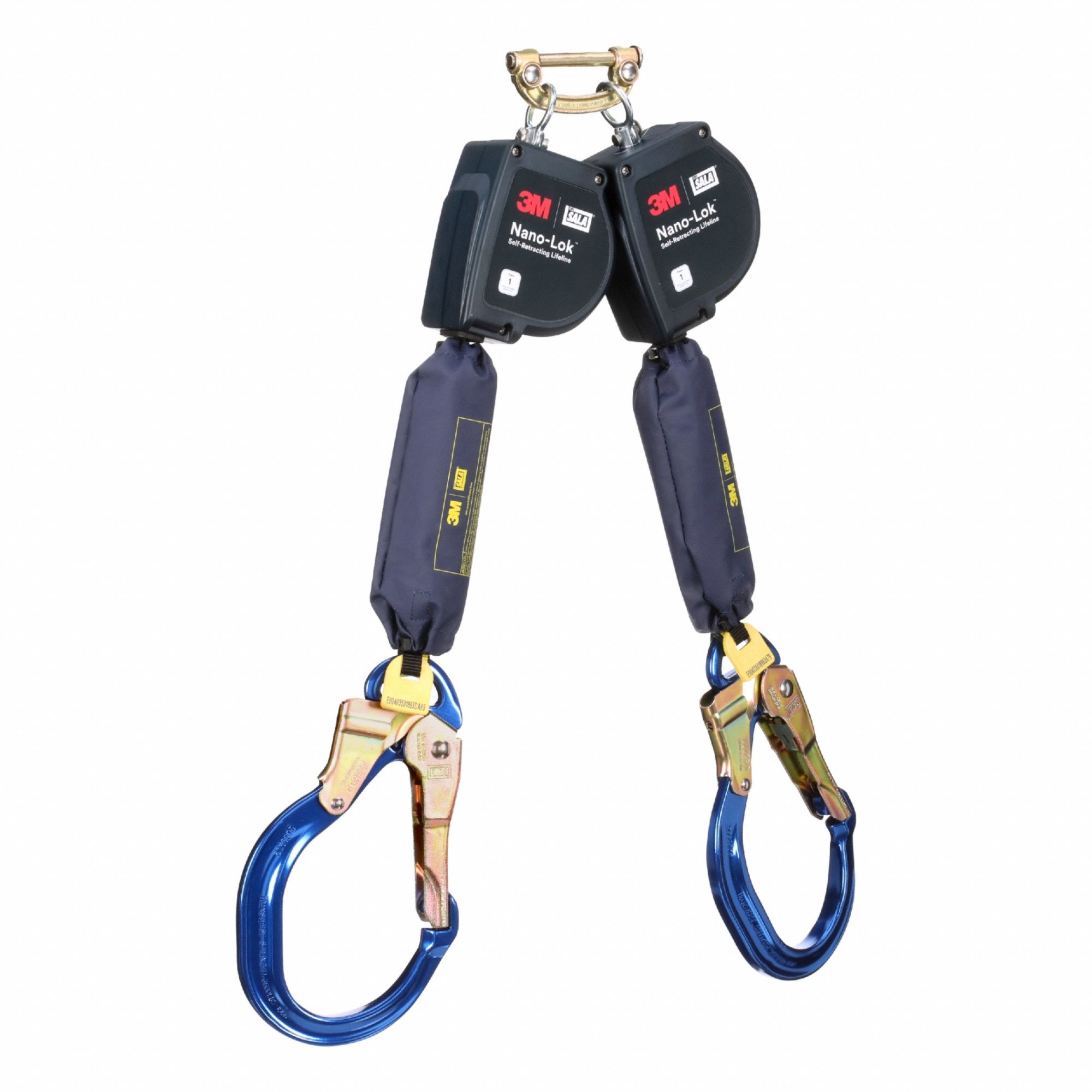 Self Retracting Lifeline: Aluminum Rebar Hook Anchor, Harness Steel Quick-Connect