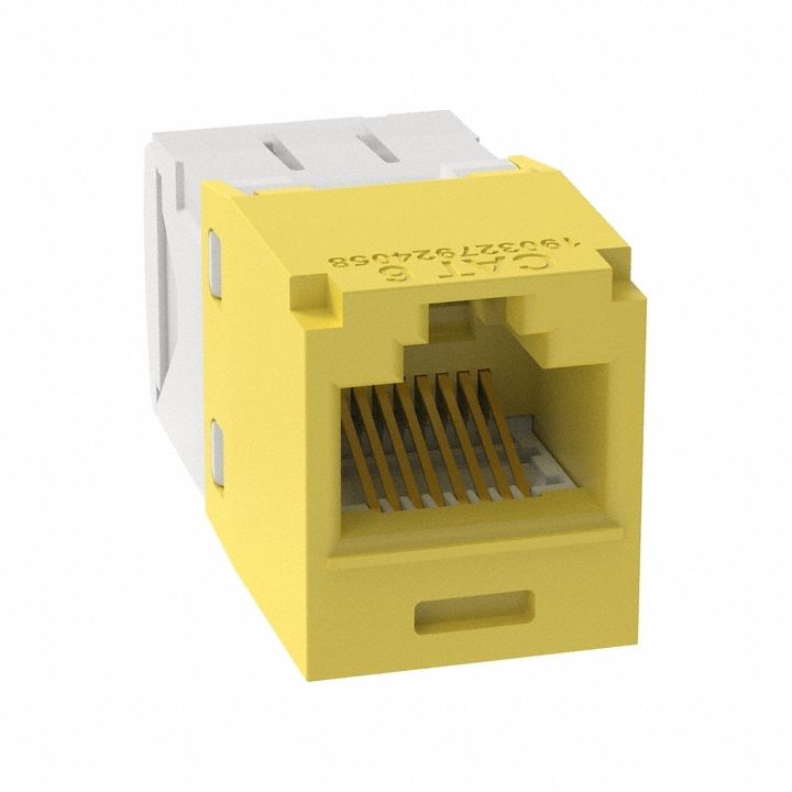 Jack Module: 1 Ports, Yellow, 6, RJ45, Copper, CJ688TGYL