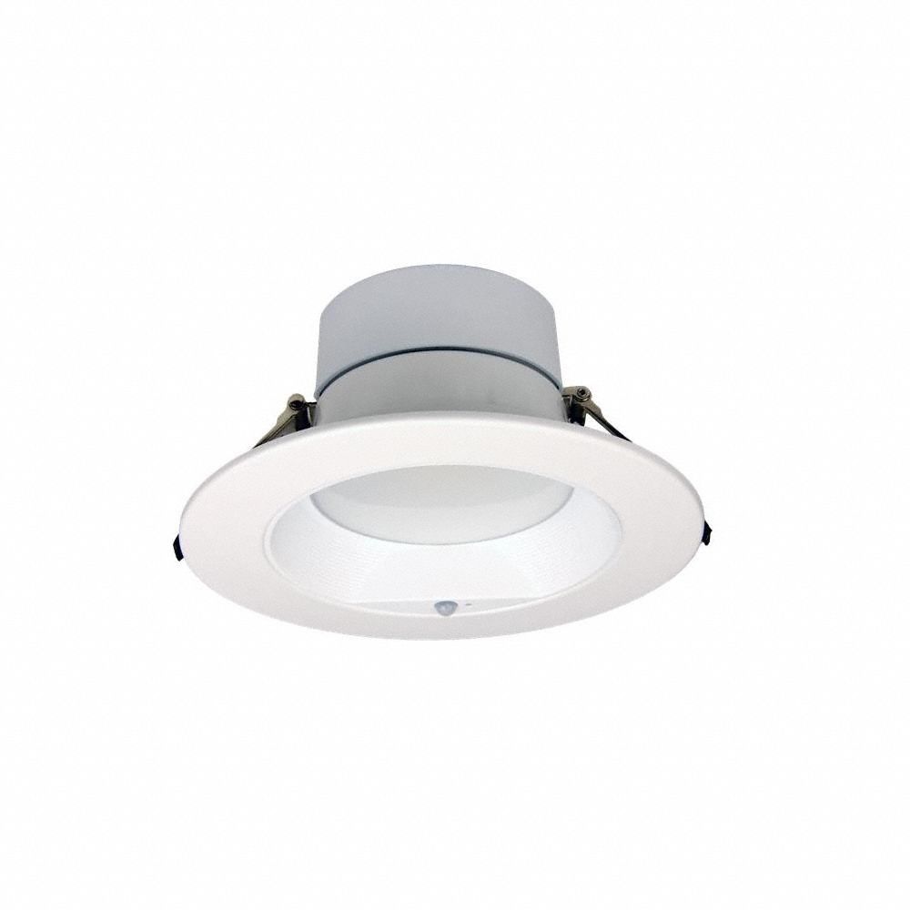 Recessed Down Light: 4 in Dia, 910 lm, 2700K/3000K/3500K/4000K/5000K, 10 W, 120 to 277V AC, White