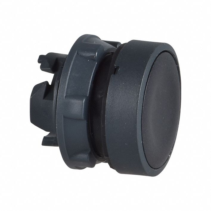 Flush Push Button: Black, 22 mm Mounting Size, Non-Metallic, Maintained