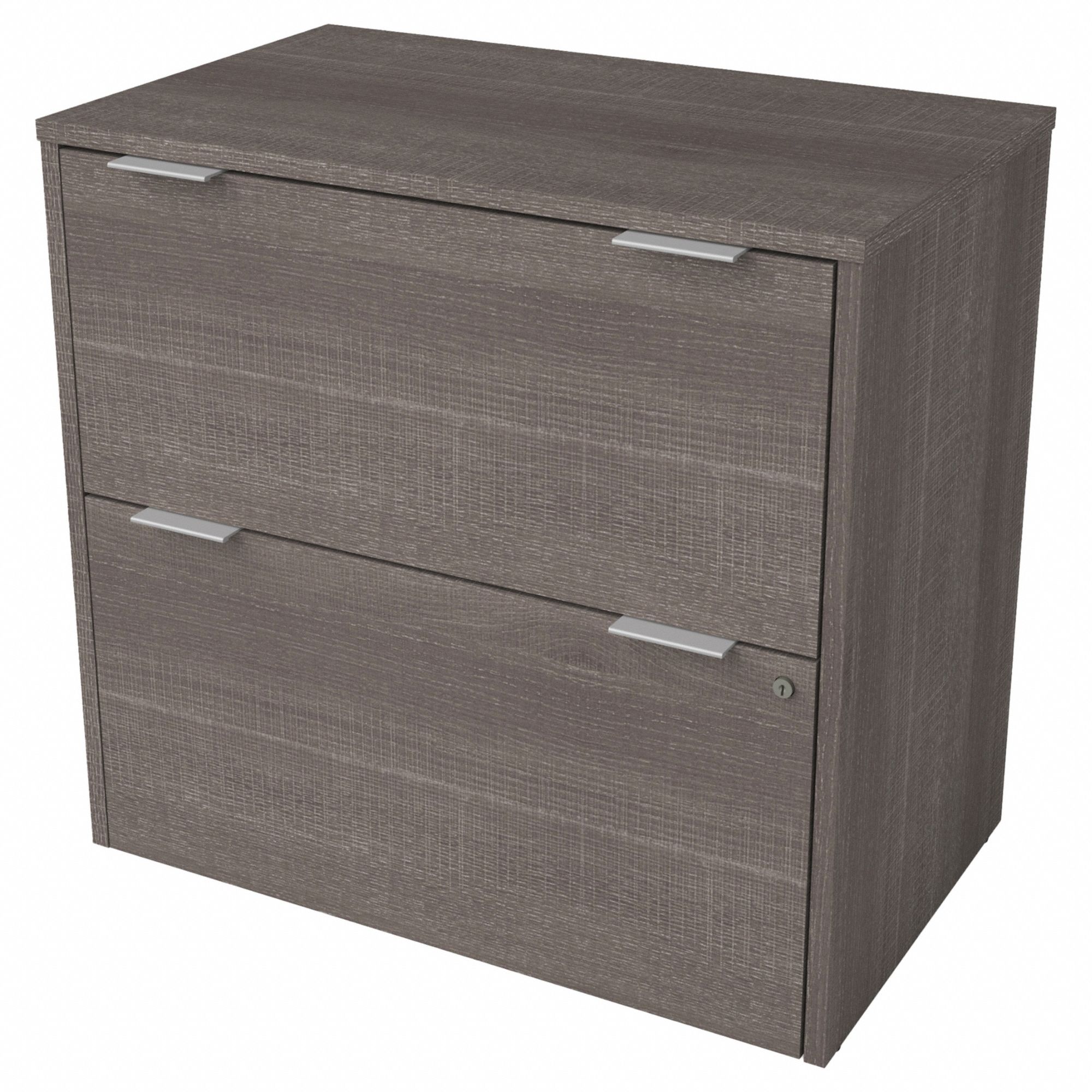Lateral File Cabinet: Bark Gray, 30 1/8 in Overall Wd, 18 1/4 in Overall Dp, ANSI/BIFMA