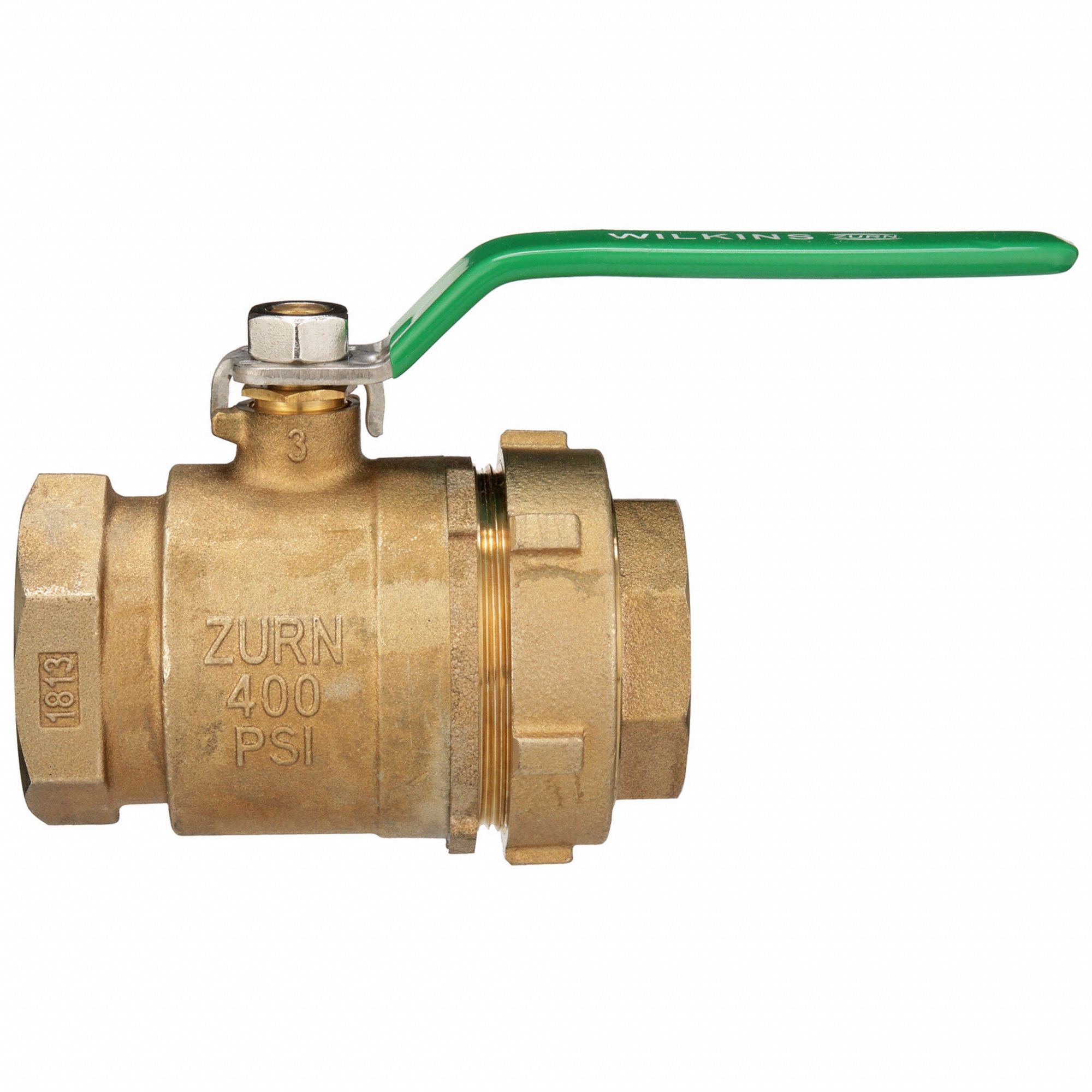 Manual Two-Way Ball Valve: 2 in, Bronze, Straight, FNPT x FNPT, Full Port, One-Piece