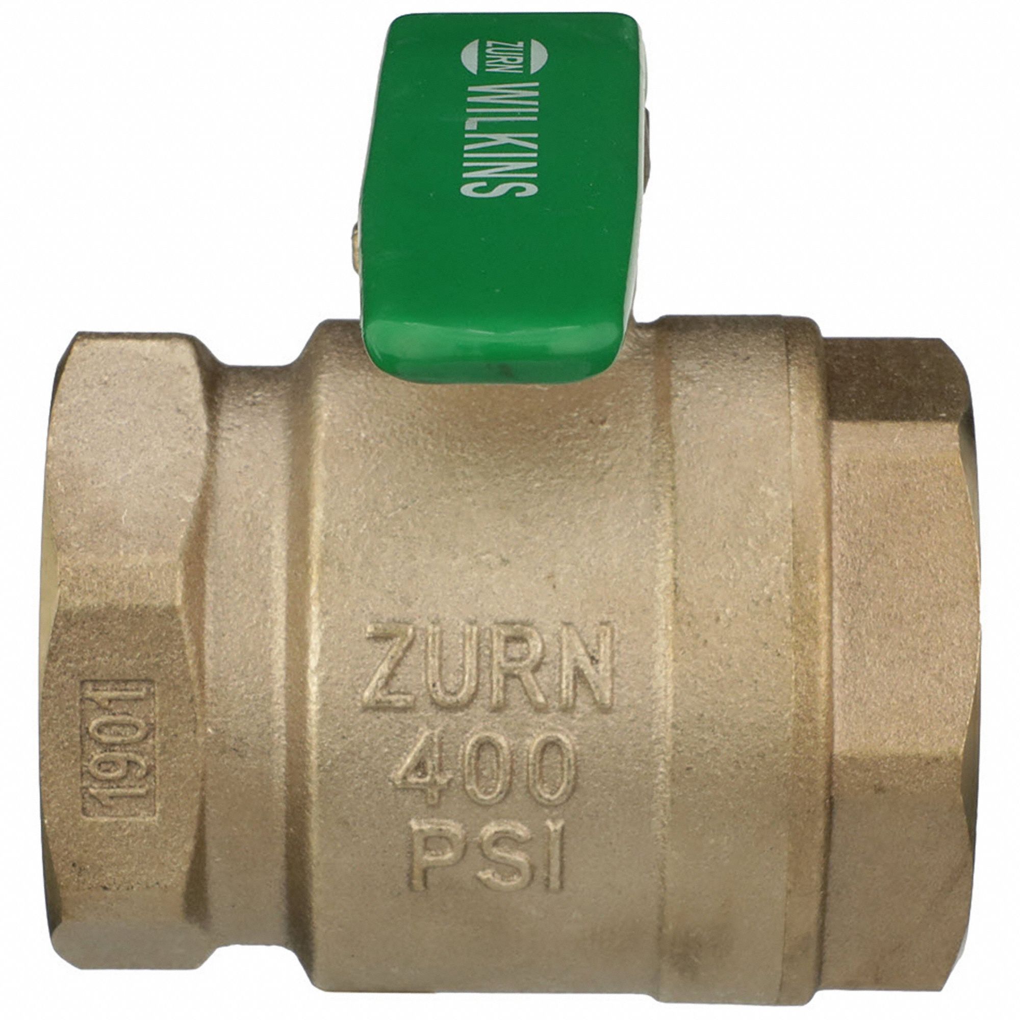 Manual Two-Way Ball Valve: 2 in Size, Bronze, Straight, FNPT x FNPT, One-Piece, Lever