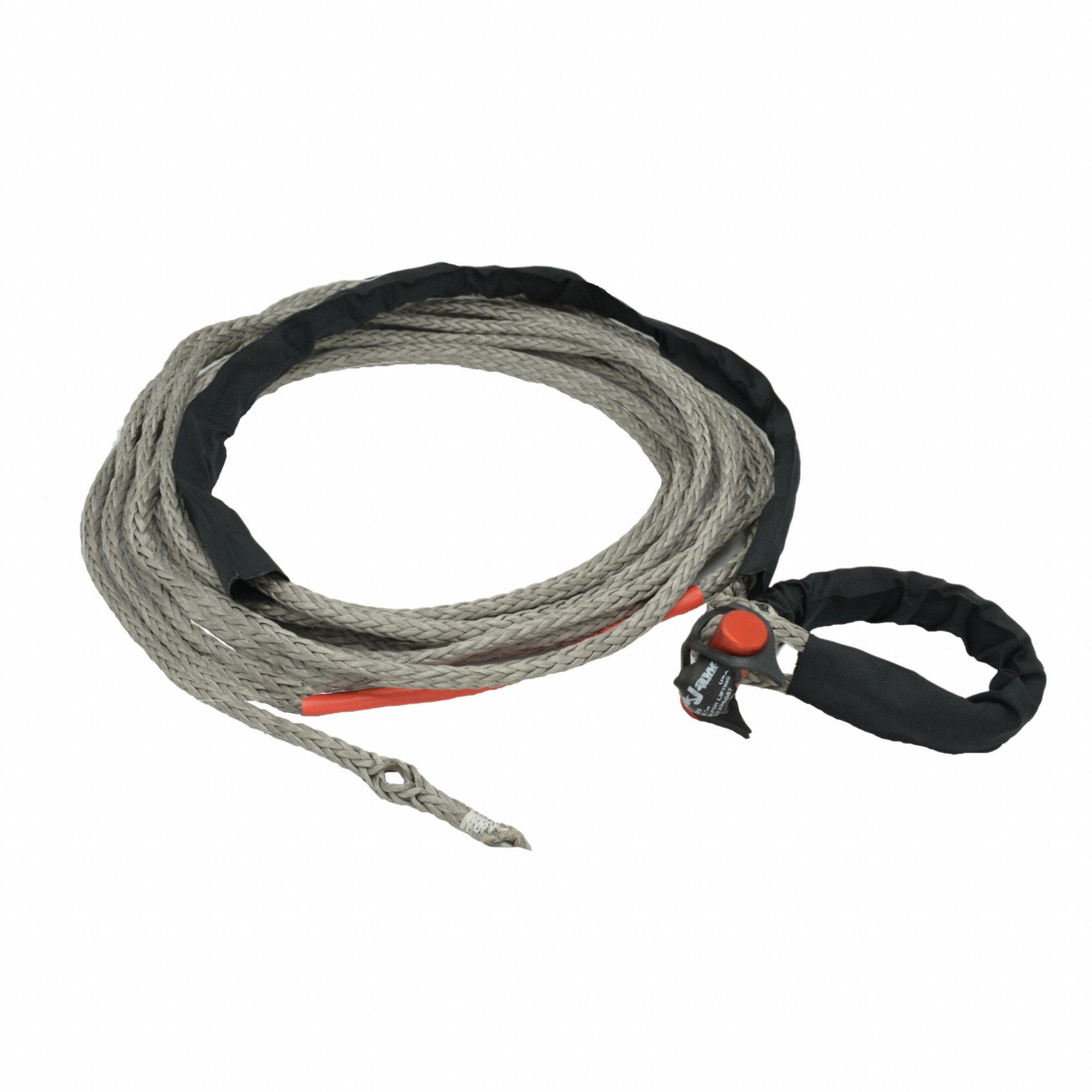 Winch Line: Rope, 40 ft Line Lg, 1/4 in Line Dia, Synthetic Fiber