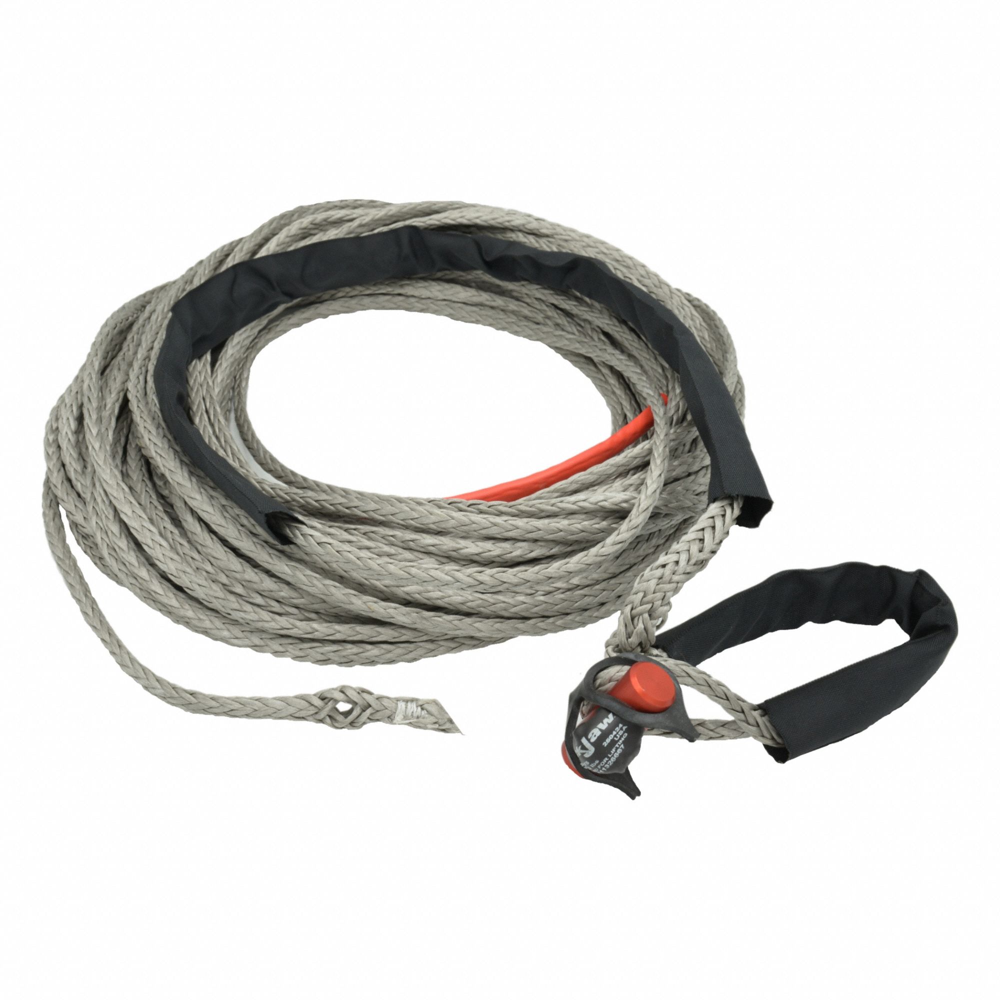 Winch Line: Rope, 75 ft Line Lg, 1/4 in Line Dia, Synthetic Fiber