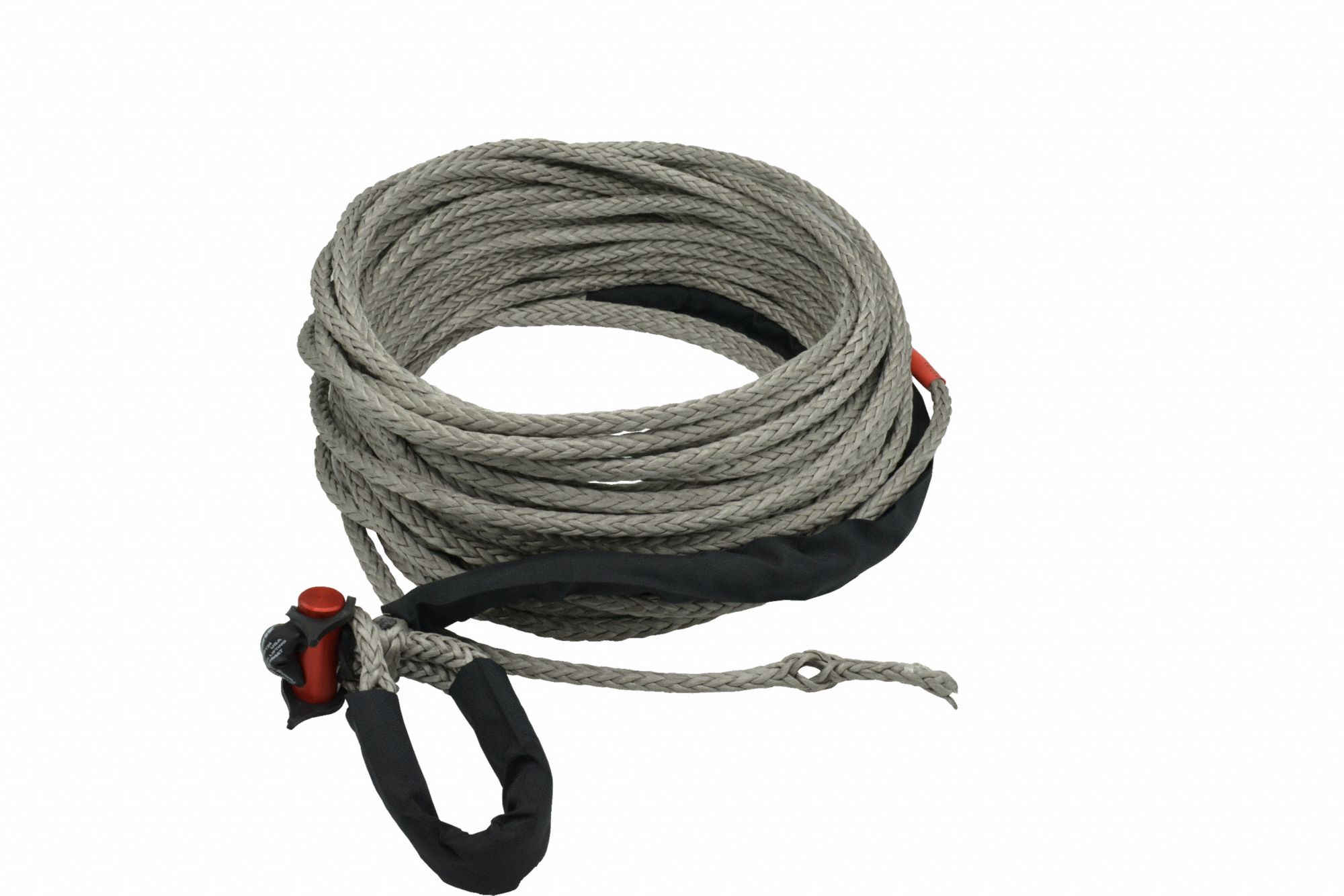 Winch Line: Rope, 125 ft Line Lg, 5/16 in Line Dia, Synthetic Fiber