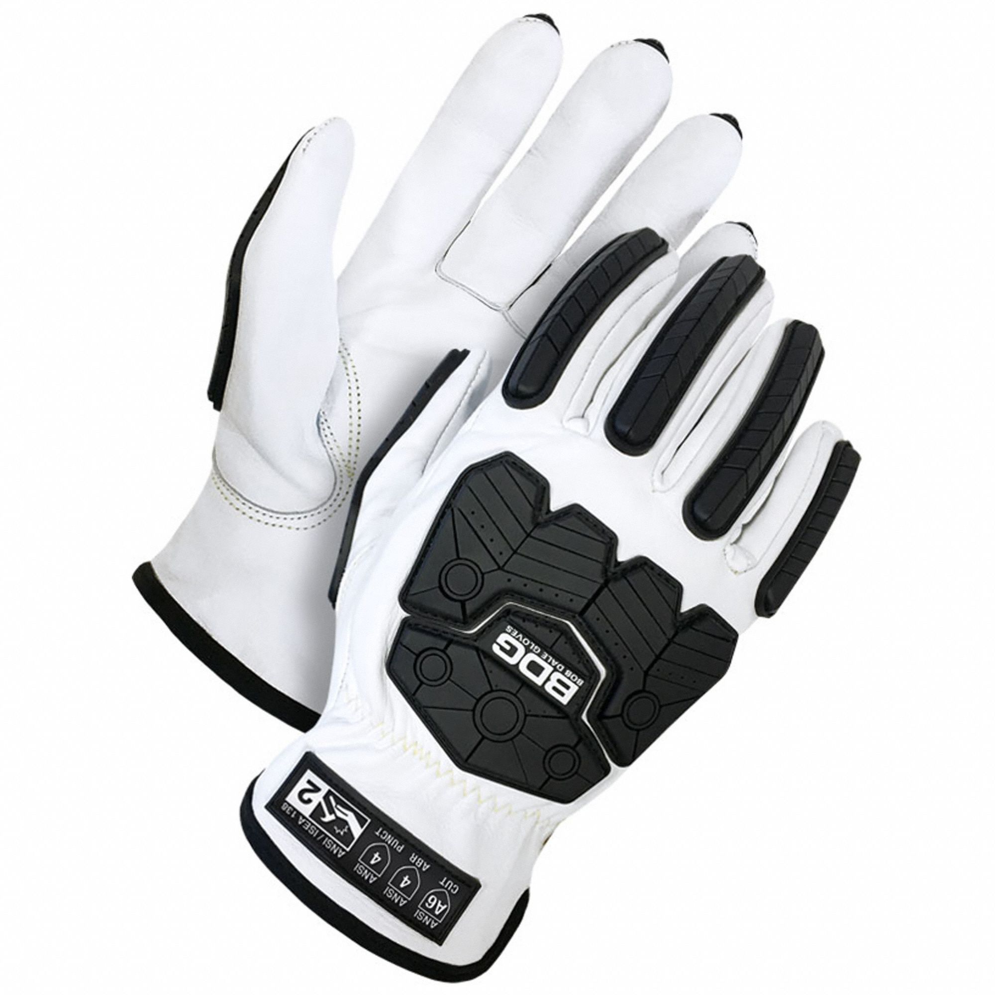 LEATHER GLOVES, XL, PREMIUM SYNTHETIC LEATHER, ANSI IMPACT LEVEL 2, ANSI CUT LEVEL A6