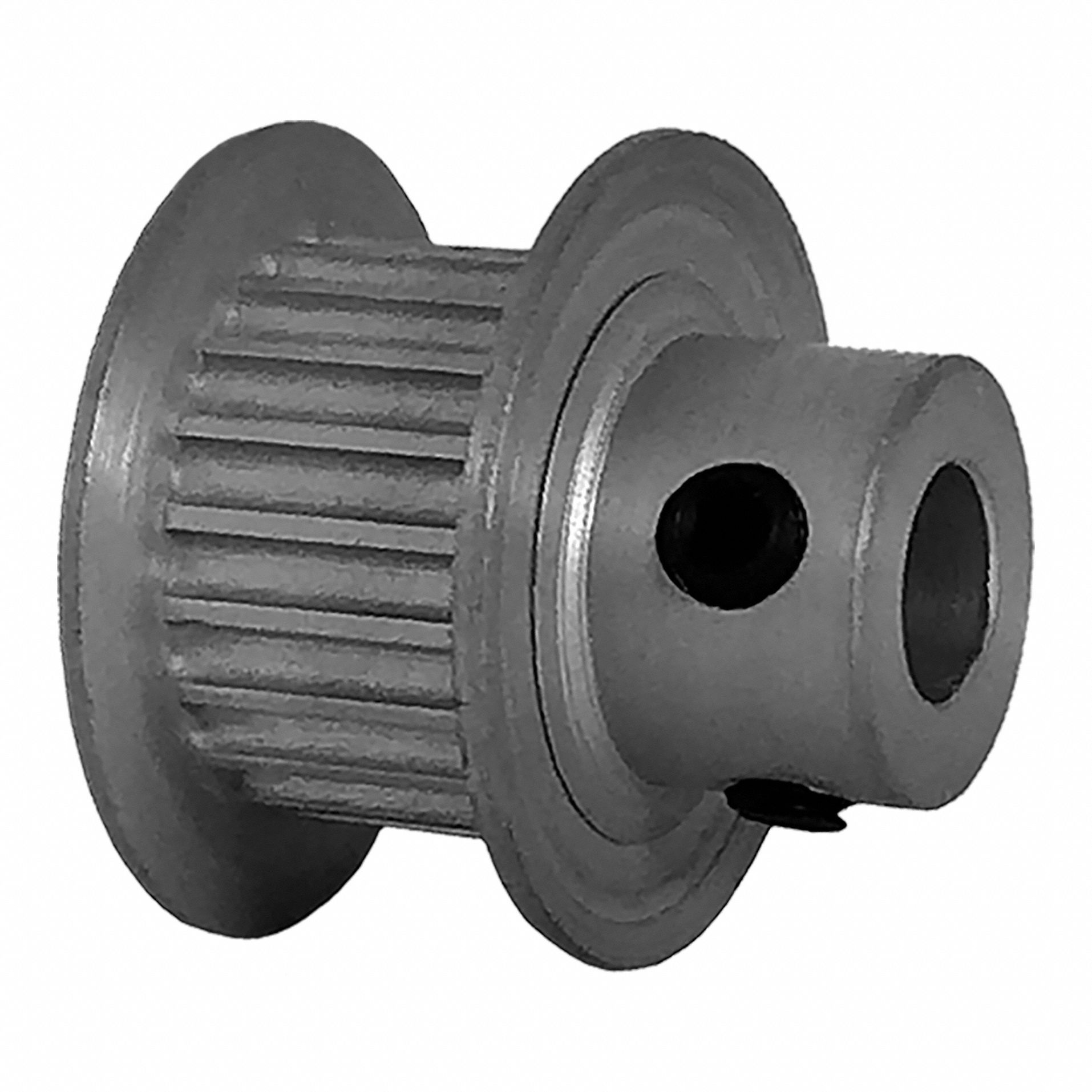 DAYTON Timing Pulley: Modified Curvilinear, Fixed, For GT Timing Belt Section, For 6 mm Belt Wd (MPN 20-2P06M6FA4). Key specifications — Brand: DAYTON; Finish: Clear Anodized; For Belt Series: Powerhouse®.