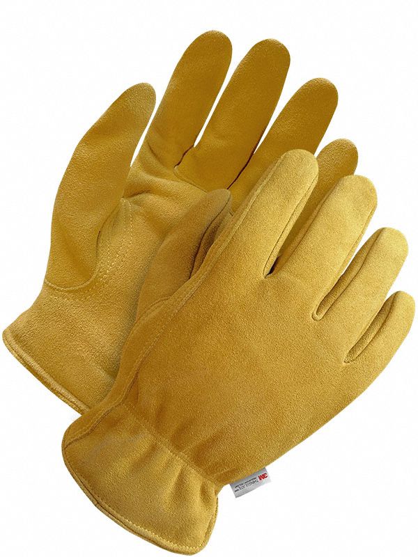 CLASSIC 20-9-327 LEATHER GLOVES, YELLOW, XL/10, DEERSKIN, SLIP-ON CUFF, THINSULATE, 9½ IN