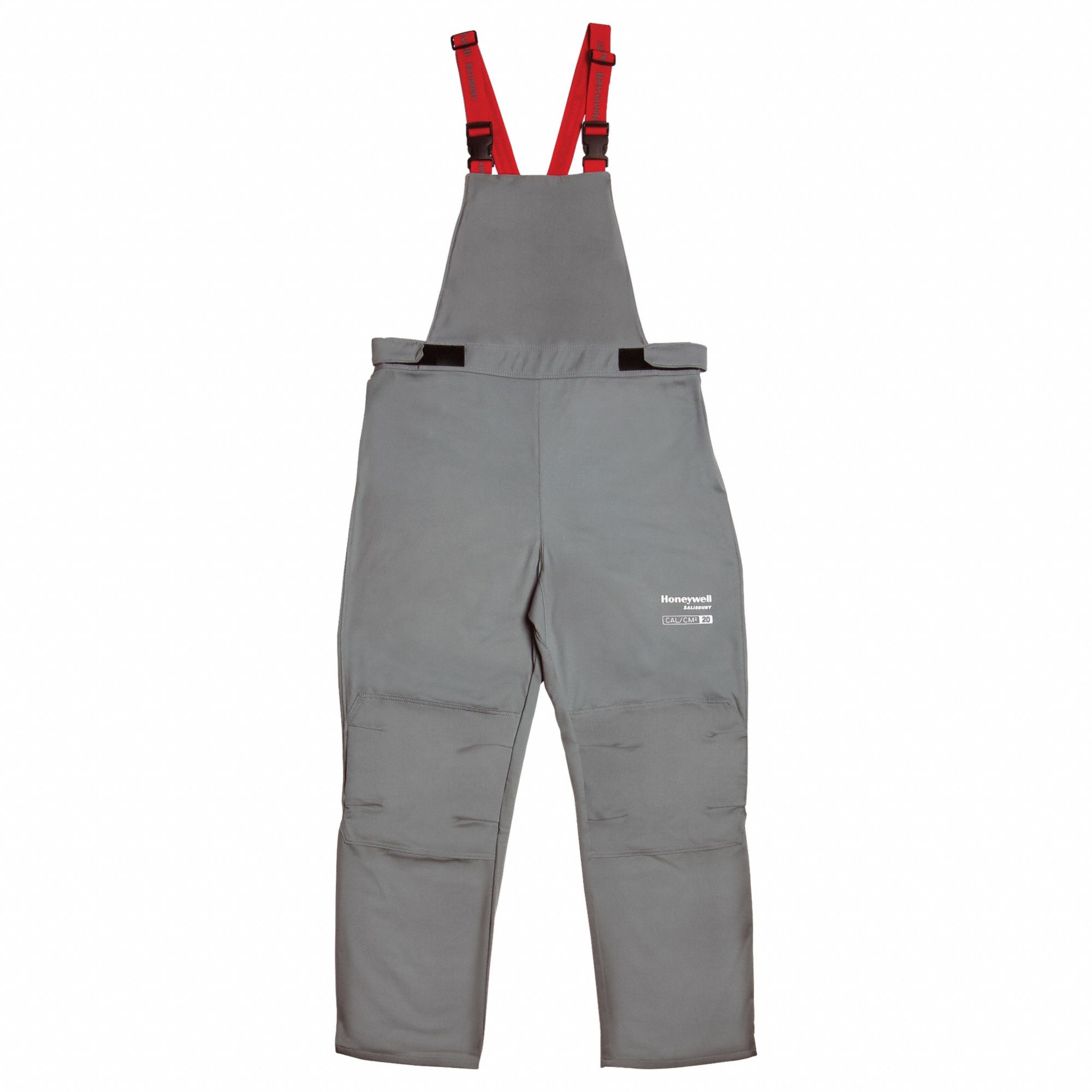 Bib Overalls, Color Gray/Red, Size 4XL