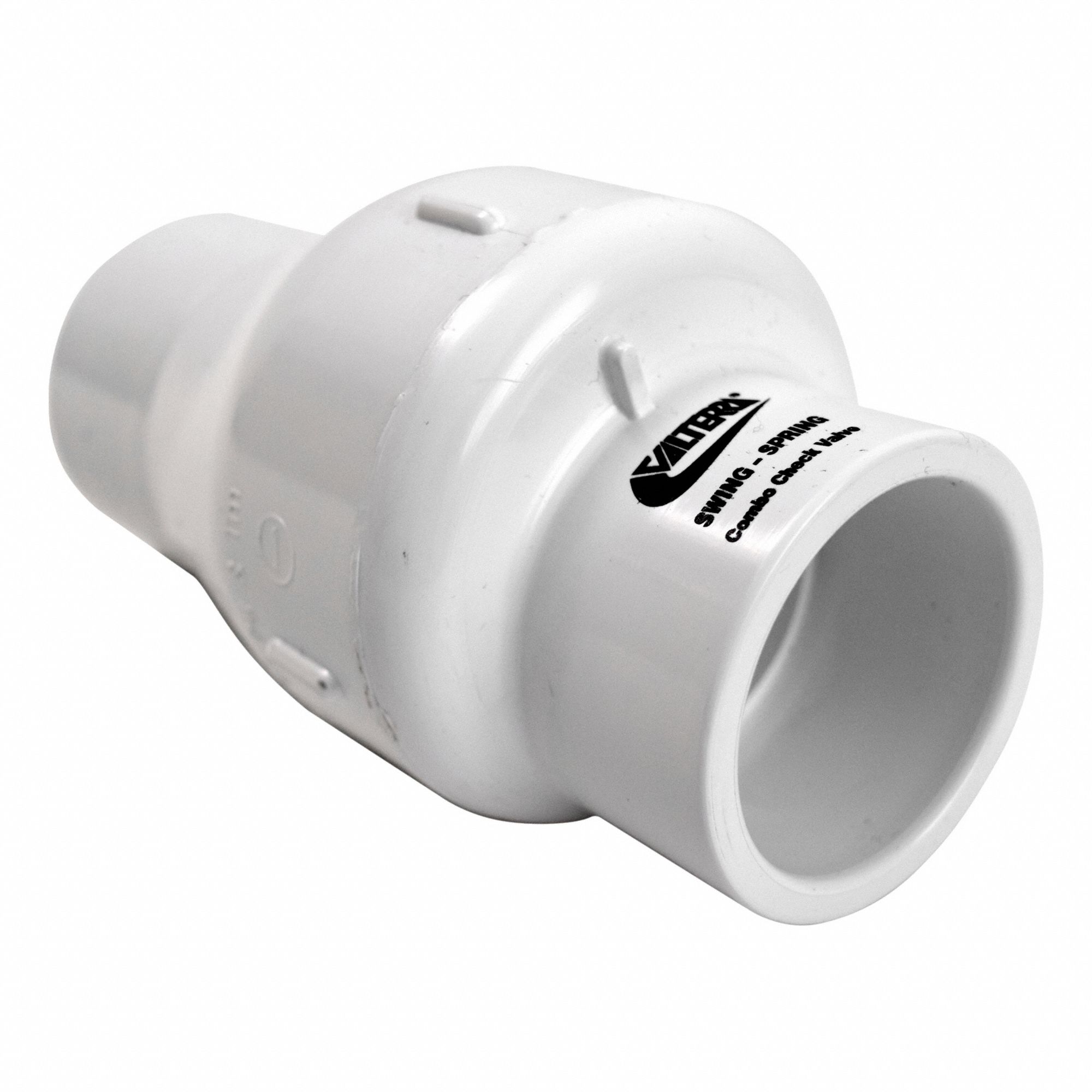 Check Valve: Swing, Inline Valve Body, 1 1/2 in Pipe Size, Socket x Socket, PVC, Female