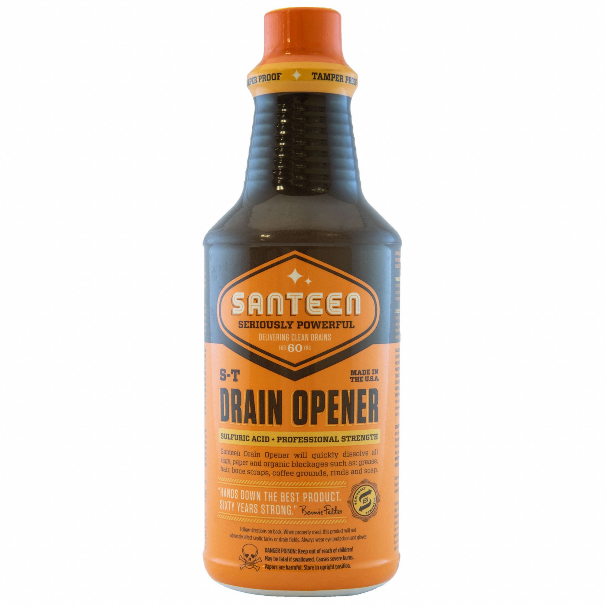 Drain Opener: Bottle, 32 oz, Liquid, Unscented, 6 PK