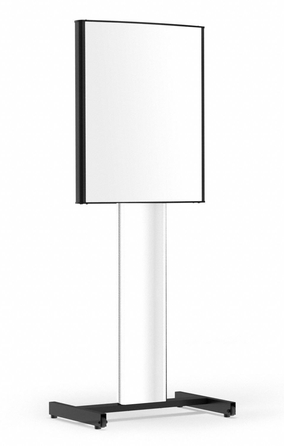 Sign Holder: Aluminum/Steel, 63 in Ht, Silver, 28 in Compatible Sheet Ht