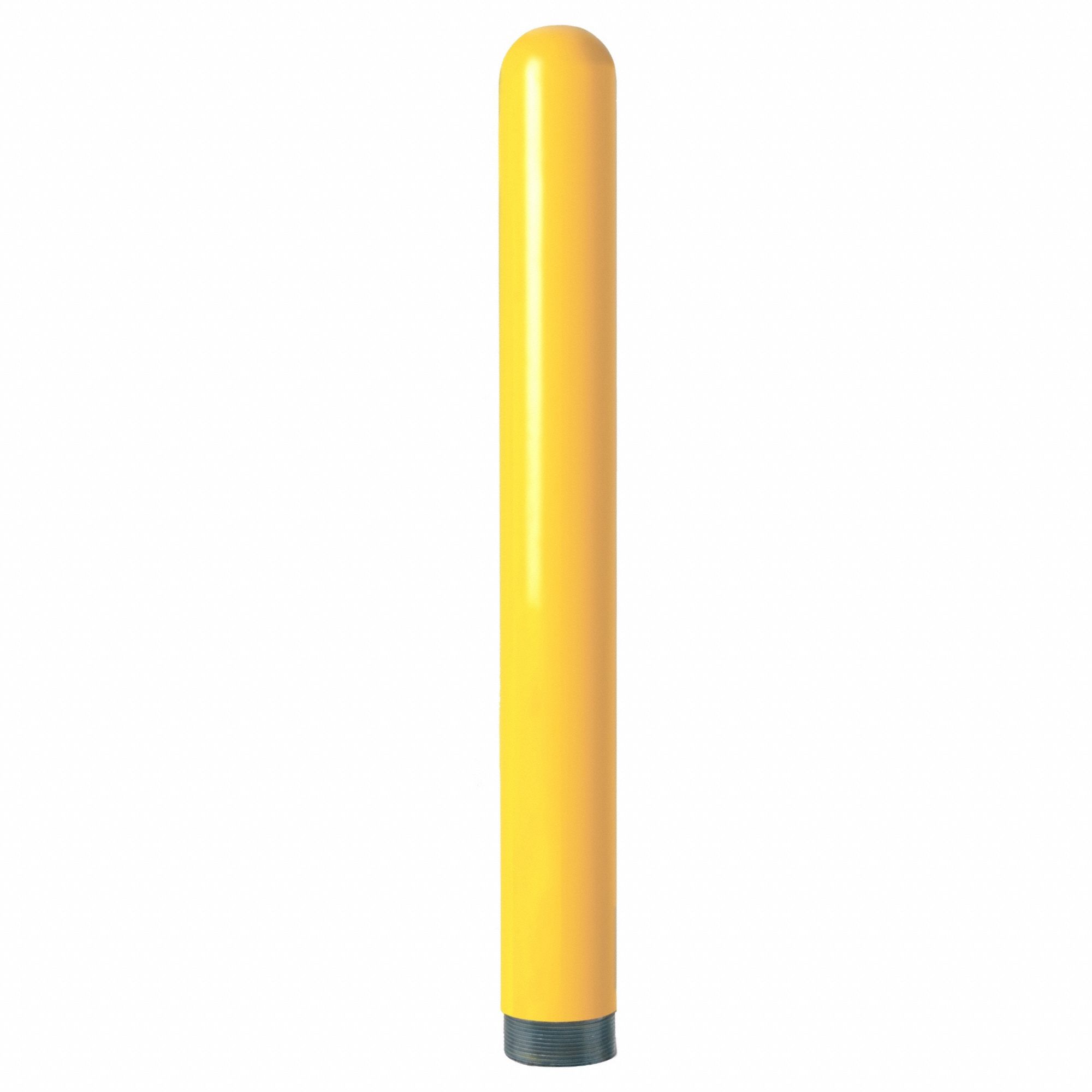 Bollard: Bolt-On, 42 in Install Ht, 5 1/2 in Dia, Carbon Steel, Yellow