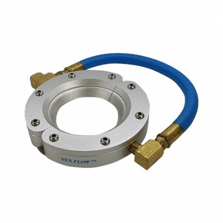 Ring Blade air wipes: 3 in Throat Dia, 5 3/4 in Overall Ring Dia, 2 Air Inlets, 1/4 in FNPT