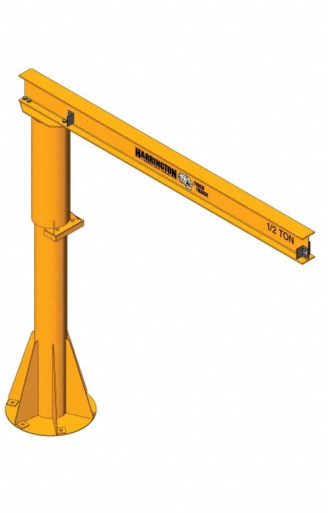 Jib Crane: Foundationless, 1, 000 lb Load Capacity, 14 ft Overall Beam Lg