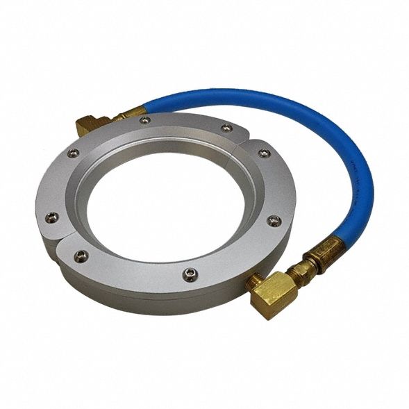 Ring Blade air wipes: 5 in Throat Dia, 7 3/4 in Overall Ring Dia, 4 Air Inlets, Aluminum