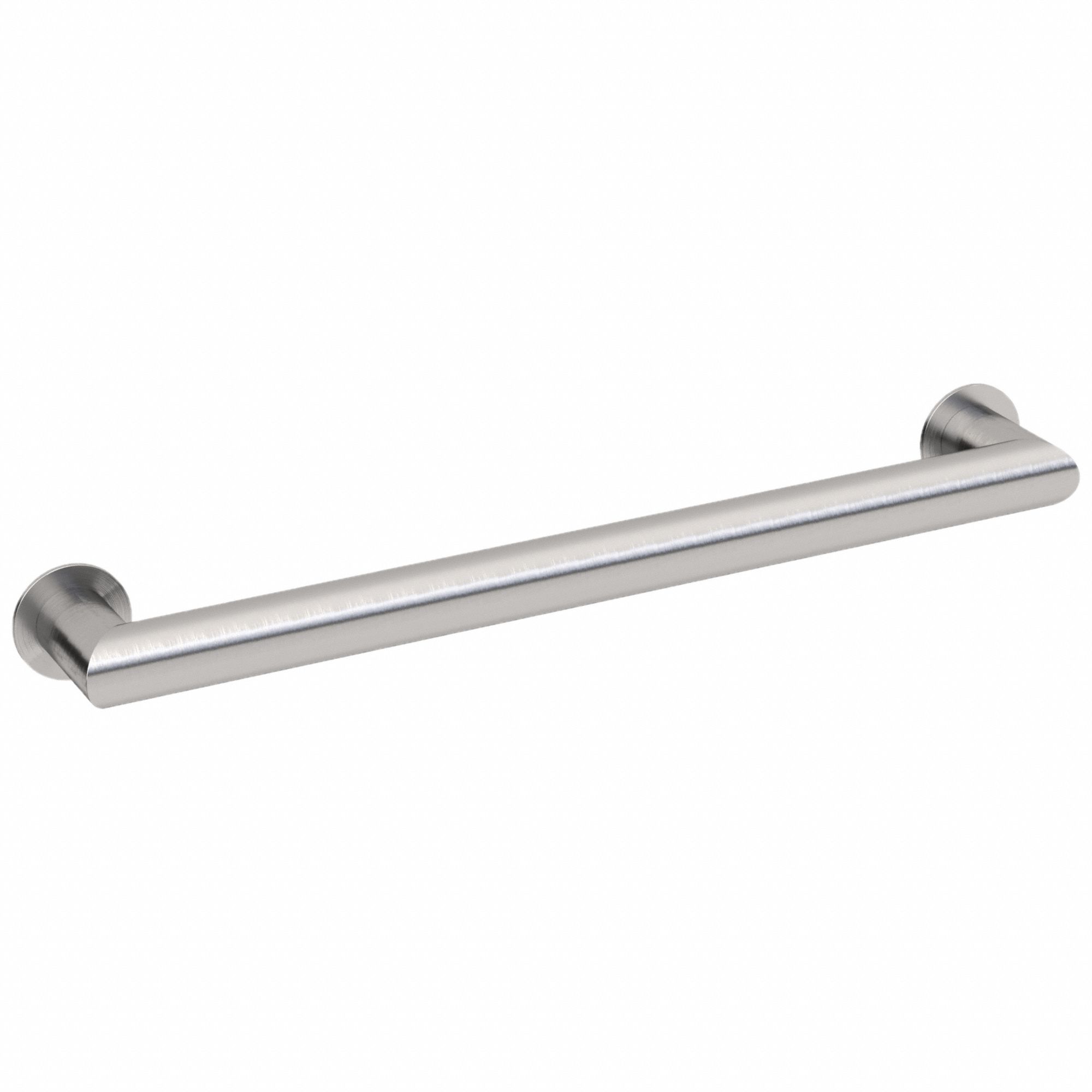 Grab Bar: Straight, 12 in Lg, 1 1/4 in Dia, Stainless Steel, Satin, Silver