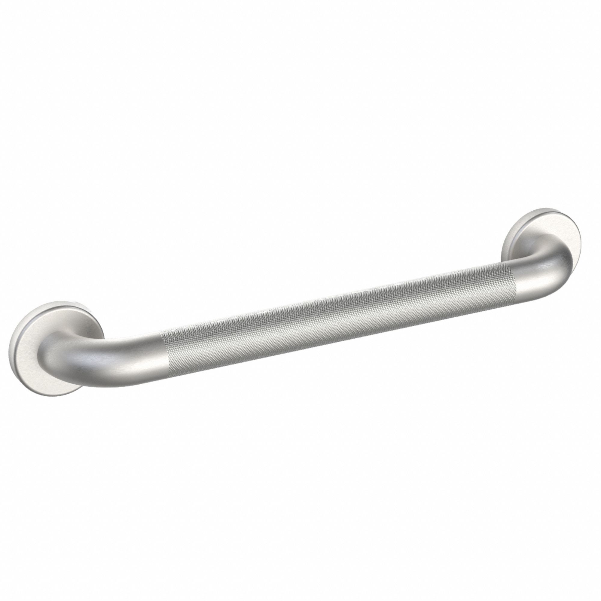 Grab Bar: Straight, 36 in Lg, 1 1/2 in Dia, Stainless Steel, Satin, Silver