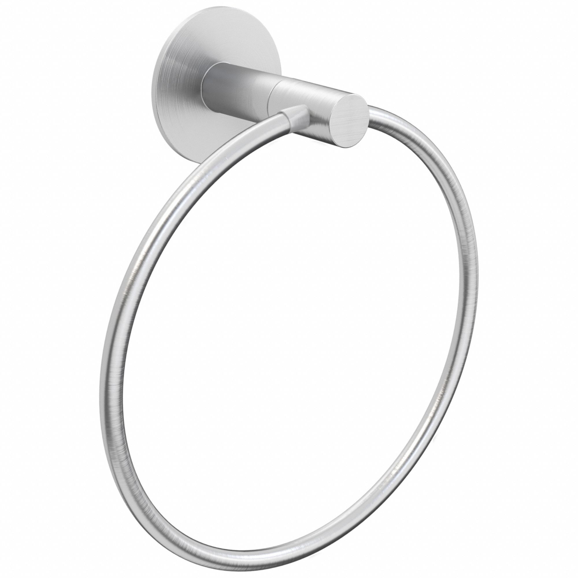 Towel Ring: WMETRINGSN, Wall Mount, 2 in Base Ht, 2 in Base Wd, 5 7/8 in Ring Ht